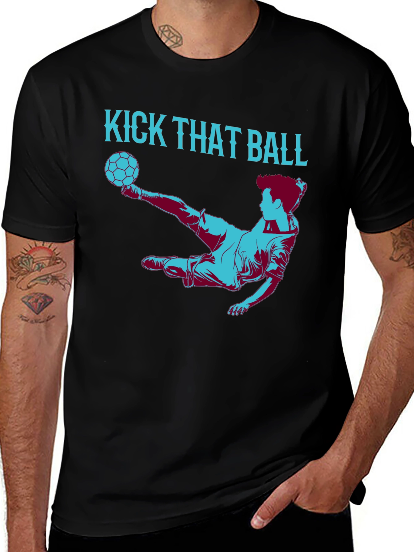 Kick That Ball Graphic Tee - Soccer Fan T-Shirt