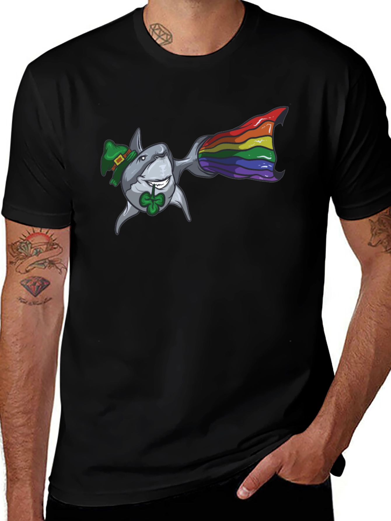 Variant 22 of St. Patrick's Day Shark Rainbow T-Shirt