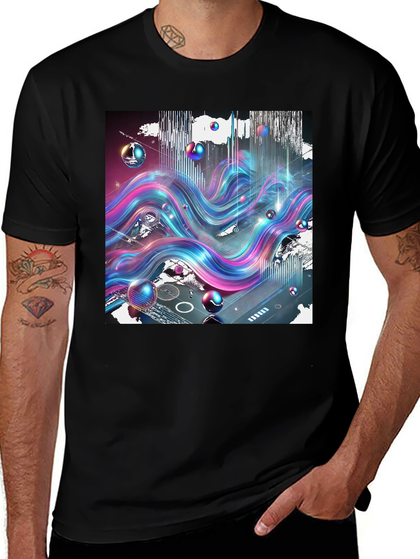 Variant 25 of Vibrant Wave T-Shirt: Abstract Art Print