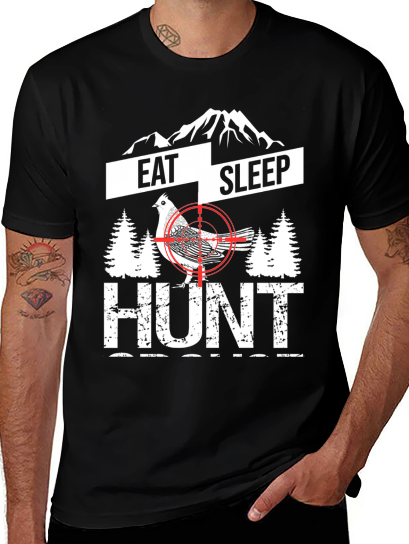 Variant 15 of Eat Sleep Hunt T-Shirt: Bird Target Design