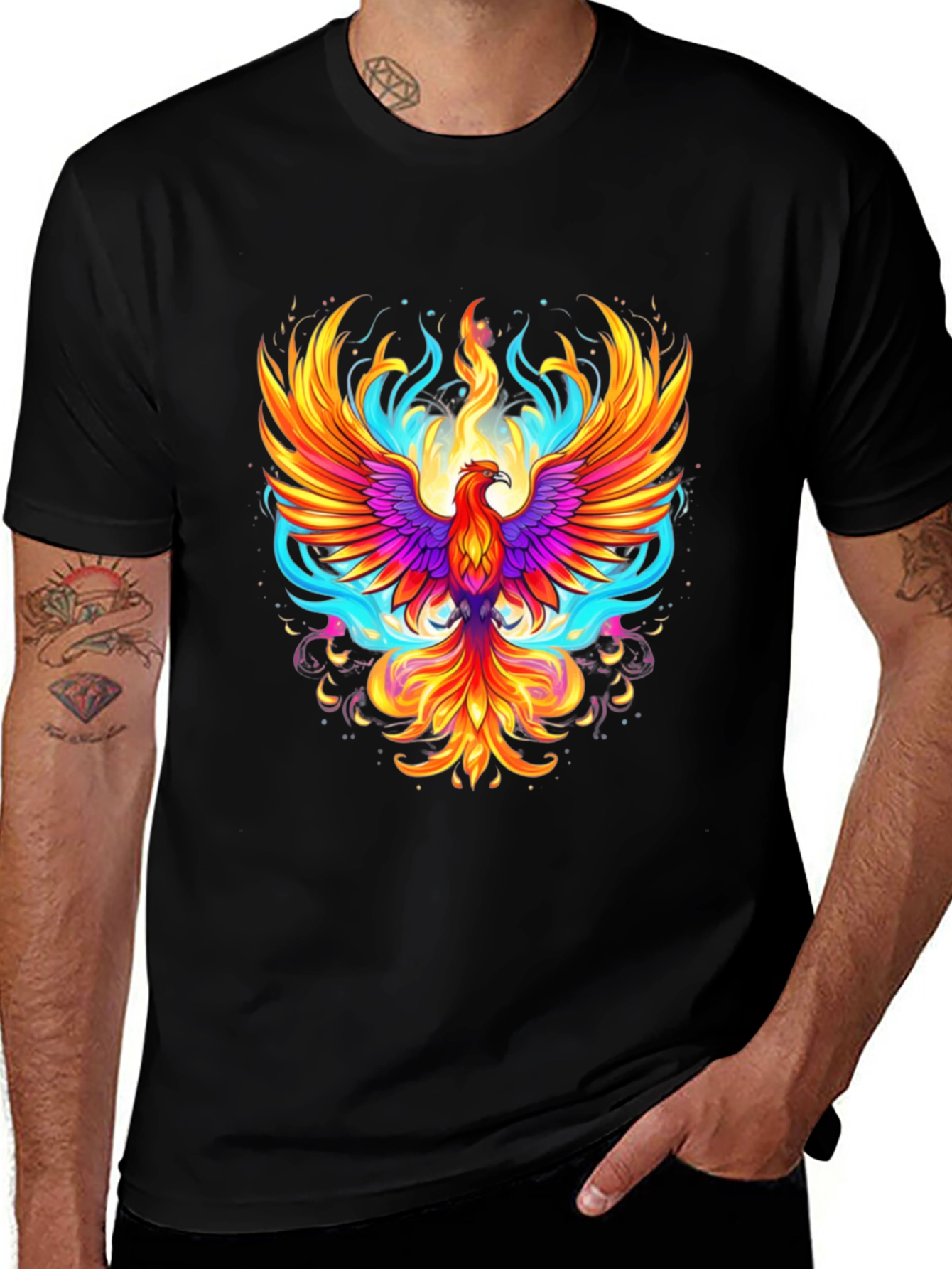 Variant 17 of Phoenix Graphic Tee - Men's Black T-Shirt
