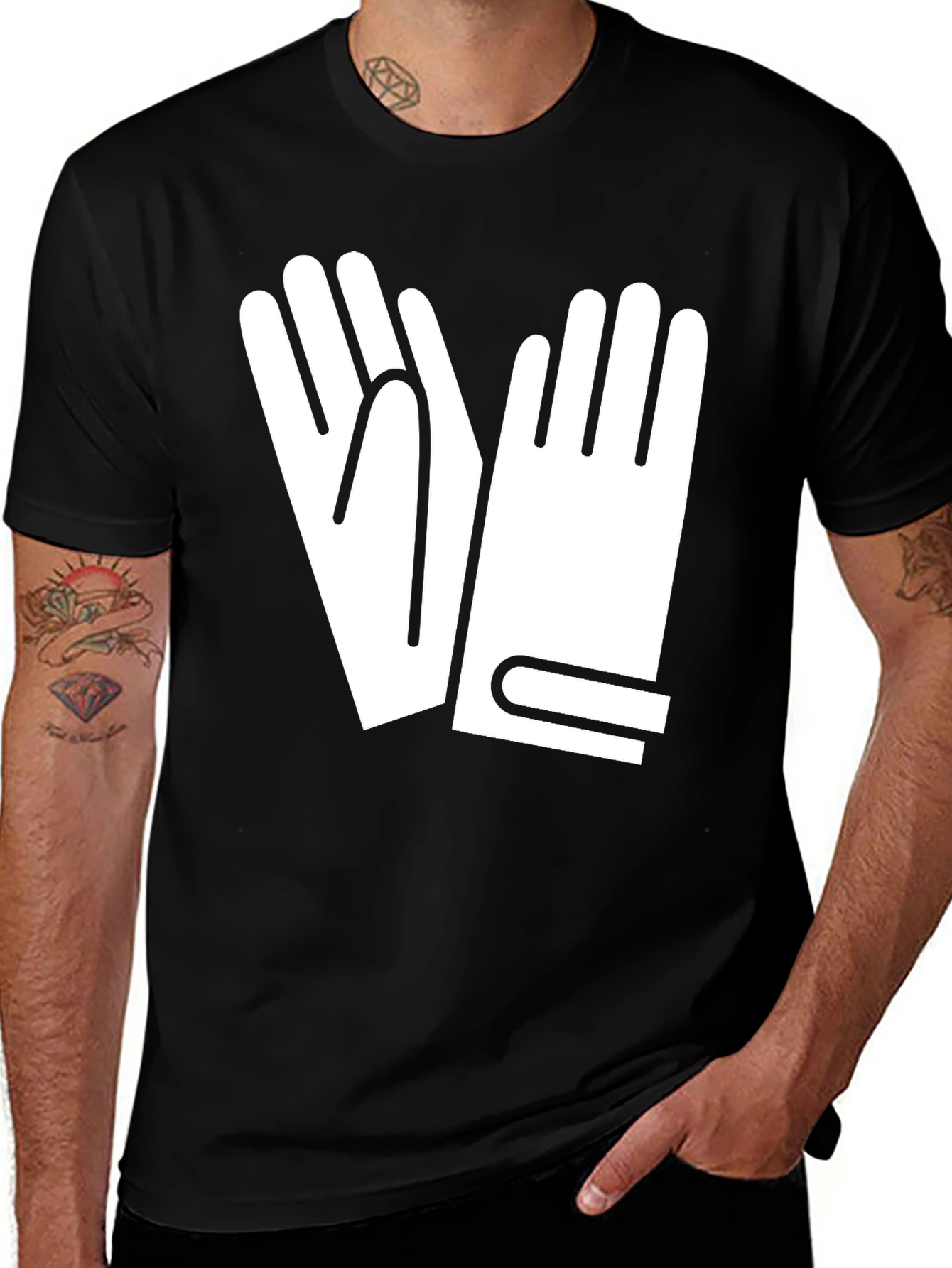 Variant 16 of Gloves Graphic Tee - Stylish Black Cotton T-Shirt