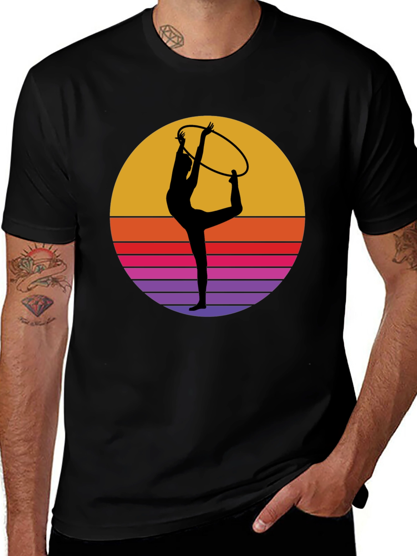 Variant 21 of Retro Hula Hoop Gymnast T-Shirt
