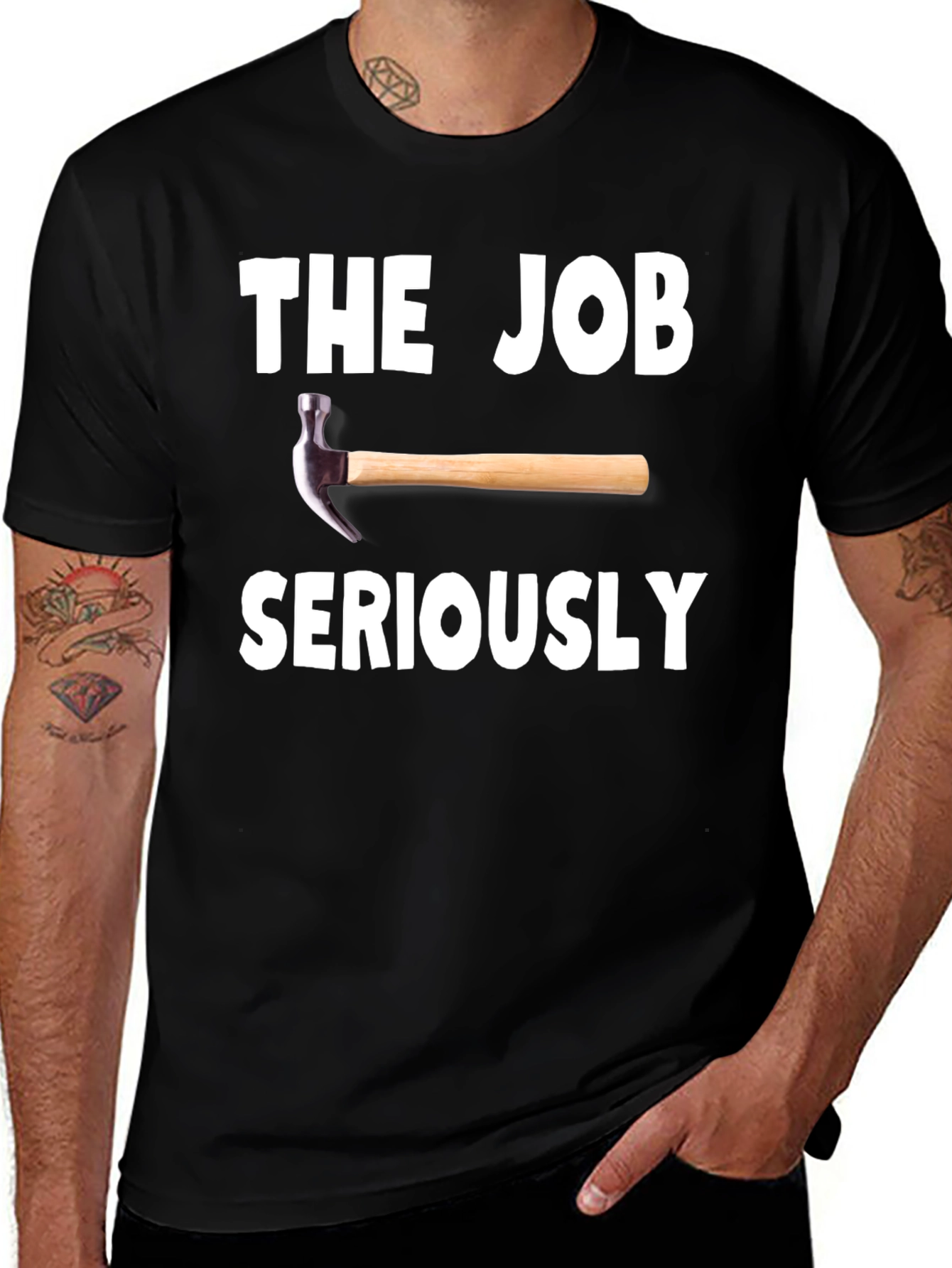 Variant 6 of The Job Hammer Seriously Black T-Shirt