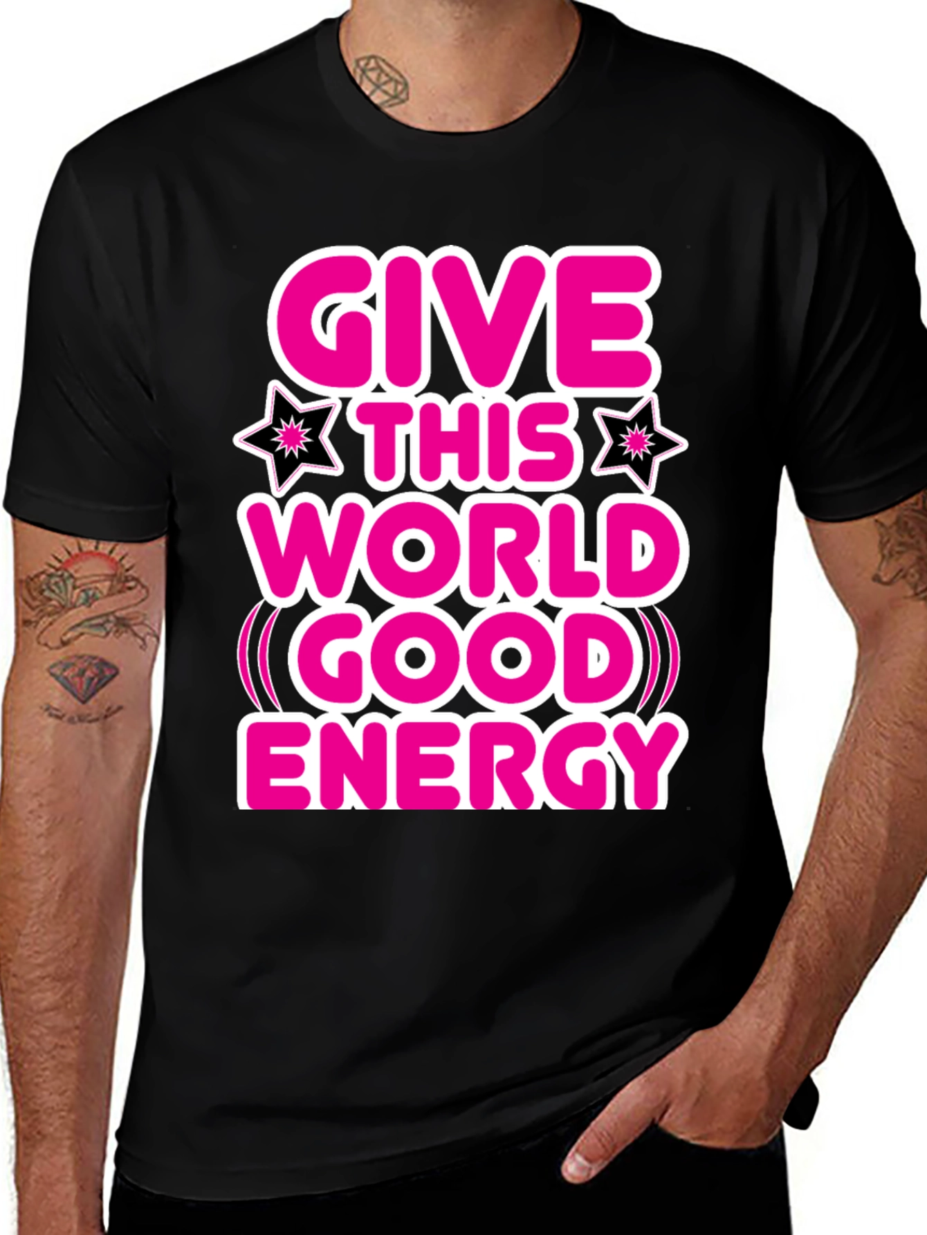 Variant 28 of Give This World Good Energy Graphic Tee