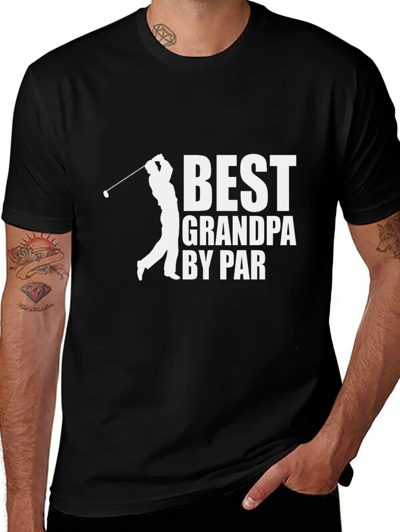 Black Best Grandpa By Par Golf T-Shirt main image
