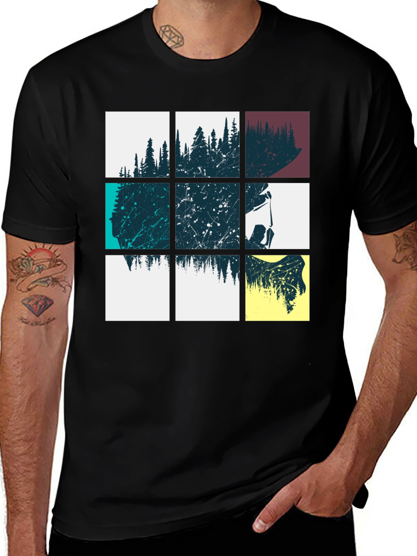 Variant 30 of Abstract Nature Graphic Tee - Modern Art Shirt