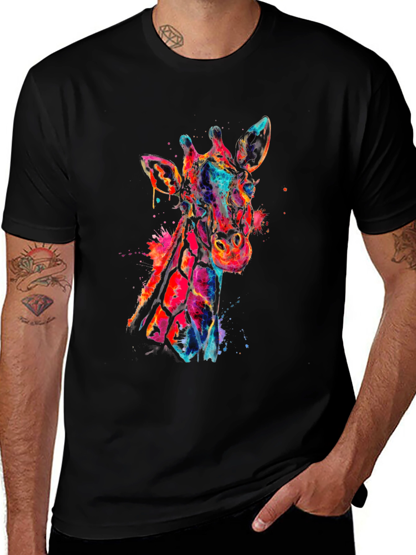 Variant 30 of Colorful Giraffe Graphic Tee