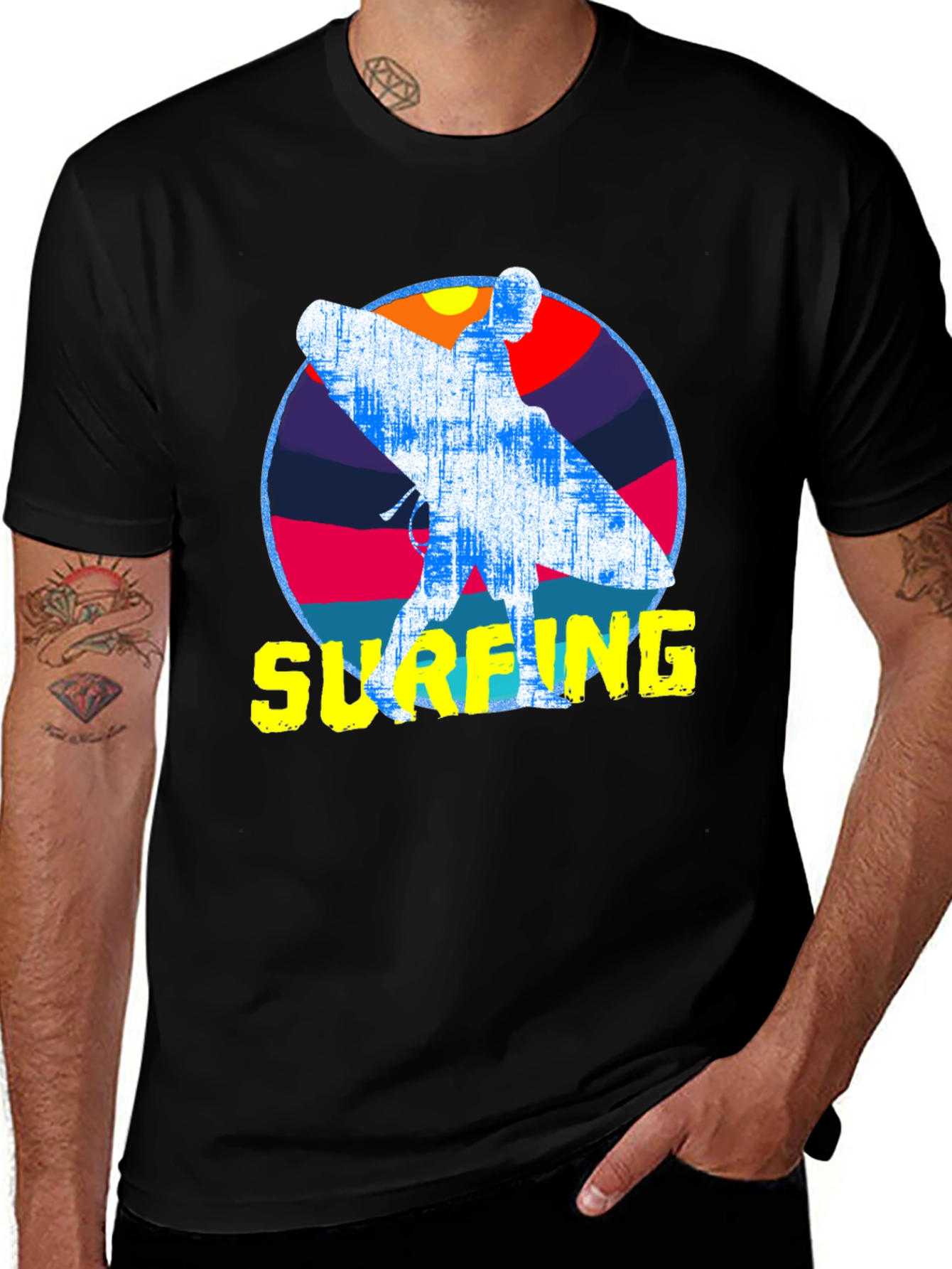 Variant 5 of Surfing Graphic T-Shirt - Retro Style