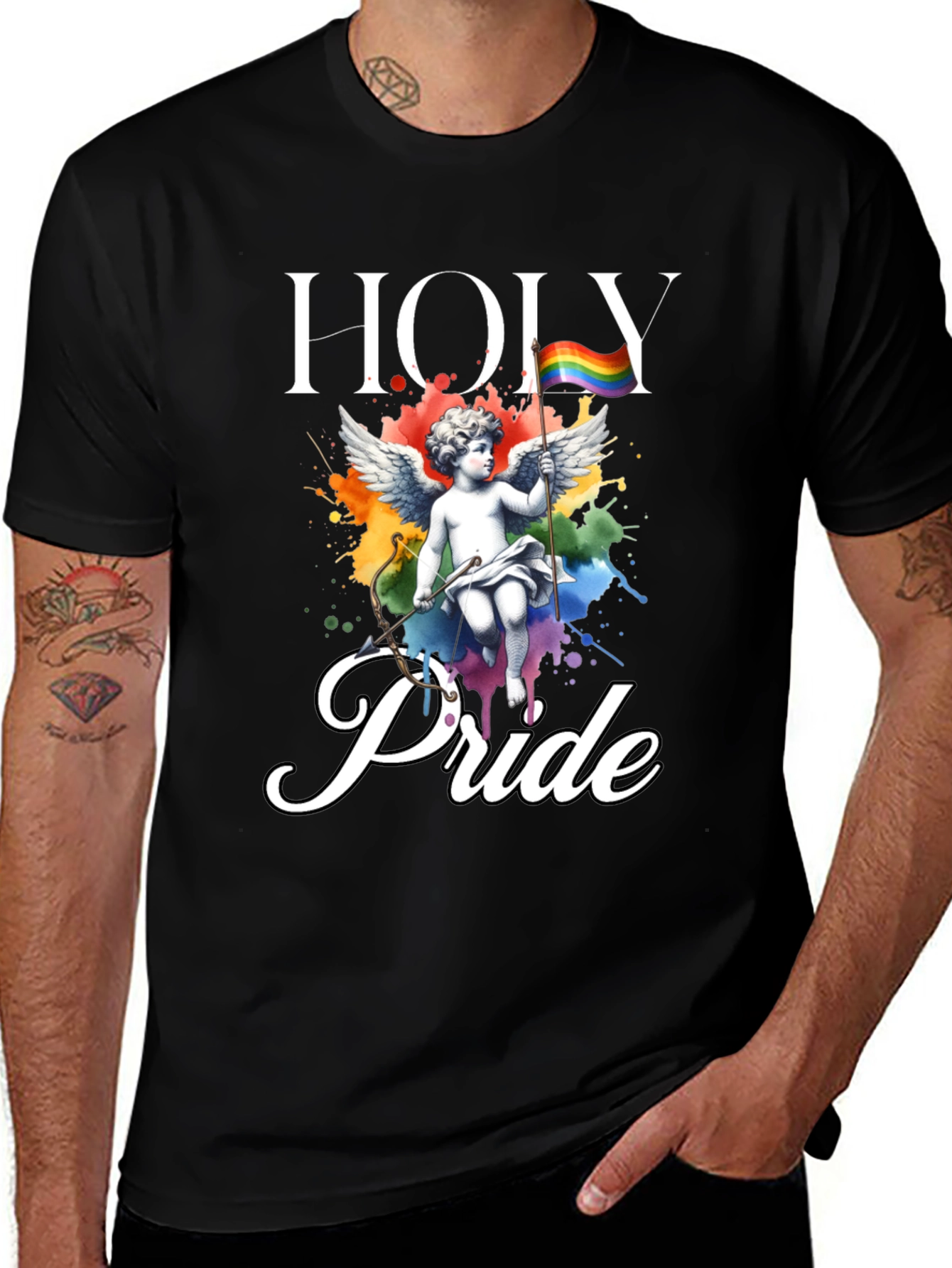 Holy Pride T-Shirt - LGBTQ+ Rainbow Angel Tee
