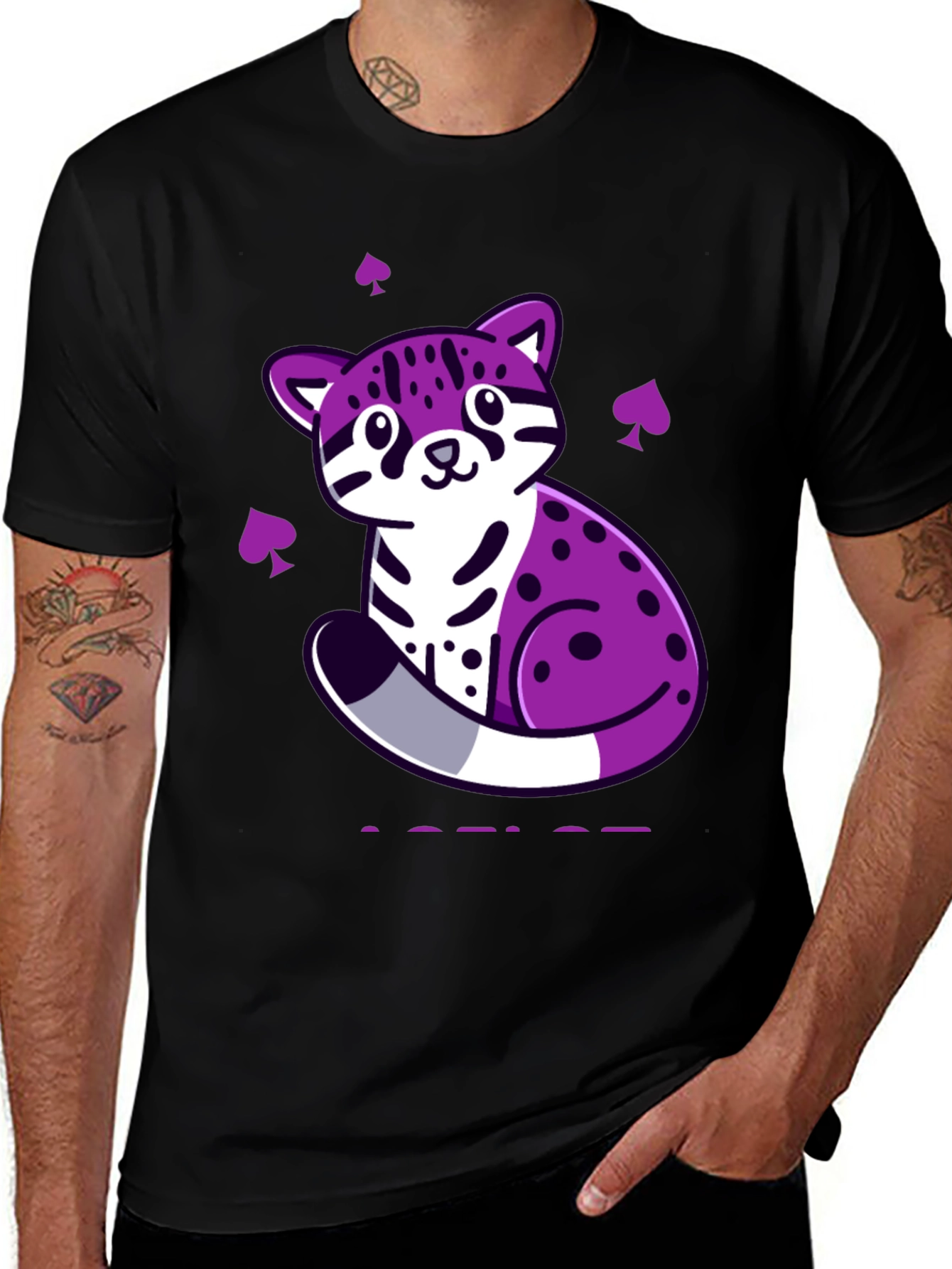 Variant 17 of Ace Pride Ocelot T-Shirt - Black