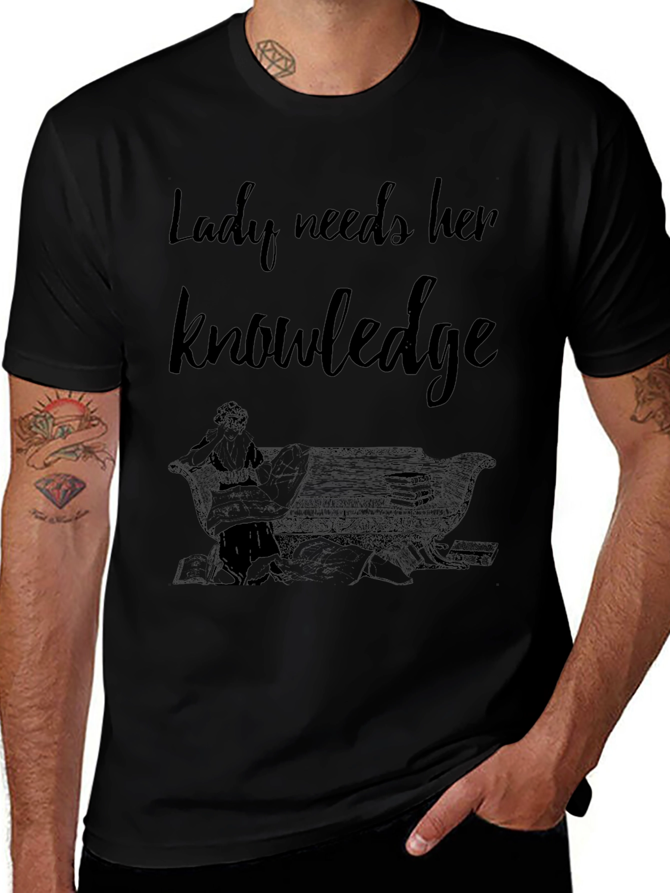 Variant 8 of Lady Needs Her Knowledge Graphic T-Shirt