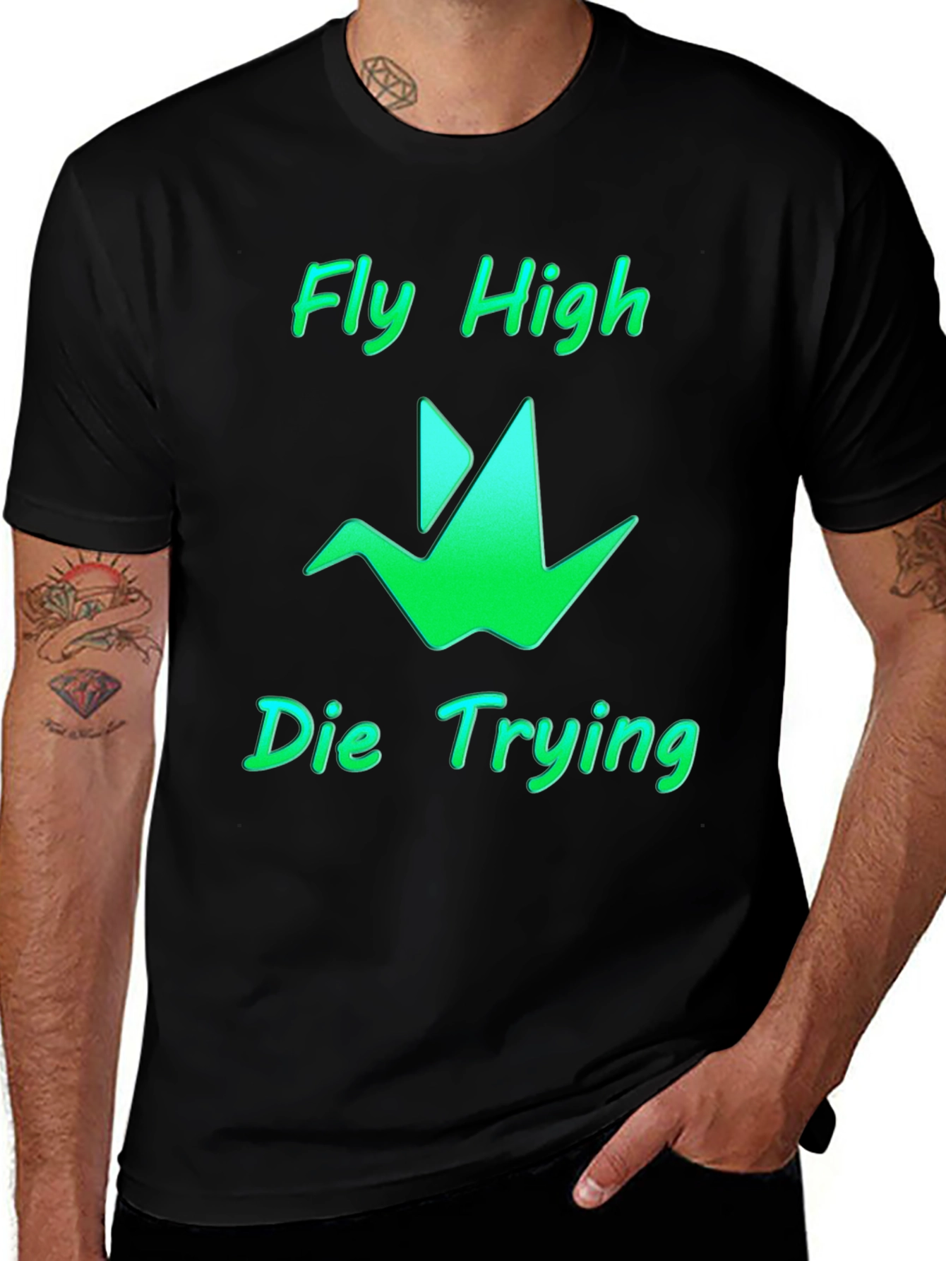 Variant 6 of Fly High Die Trying Graphic Tee