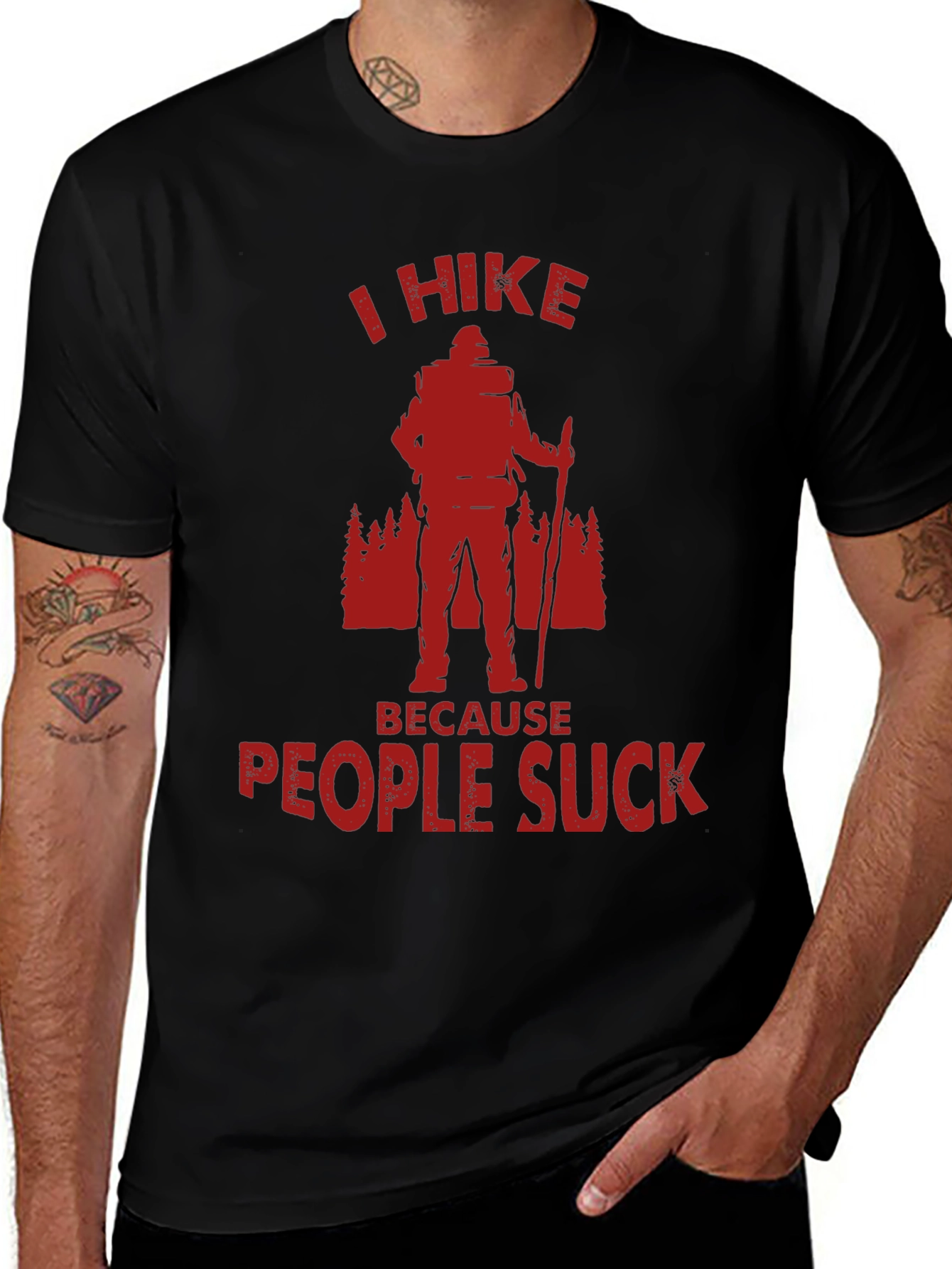 Variant 21 of I Hike Because People Suck T-Shirt