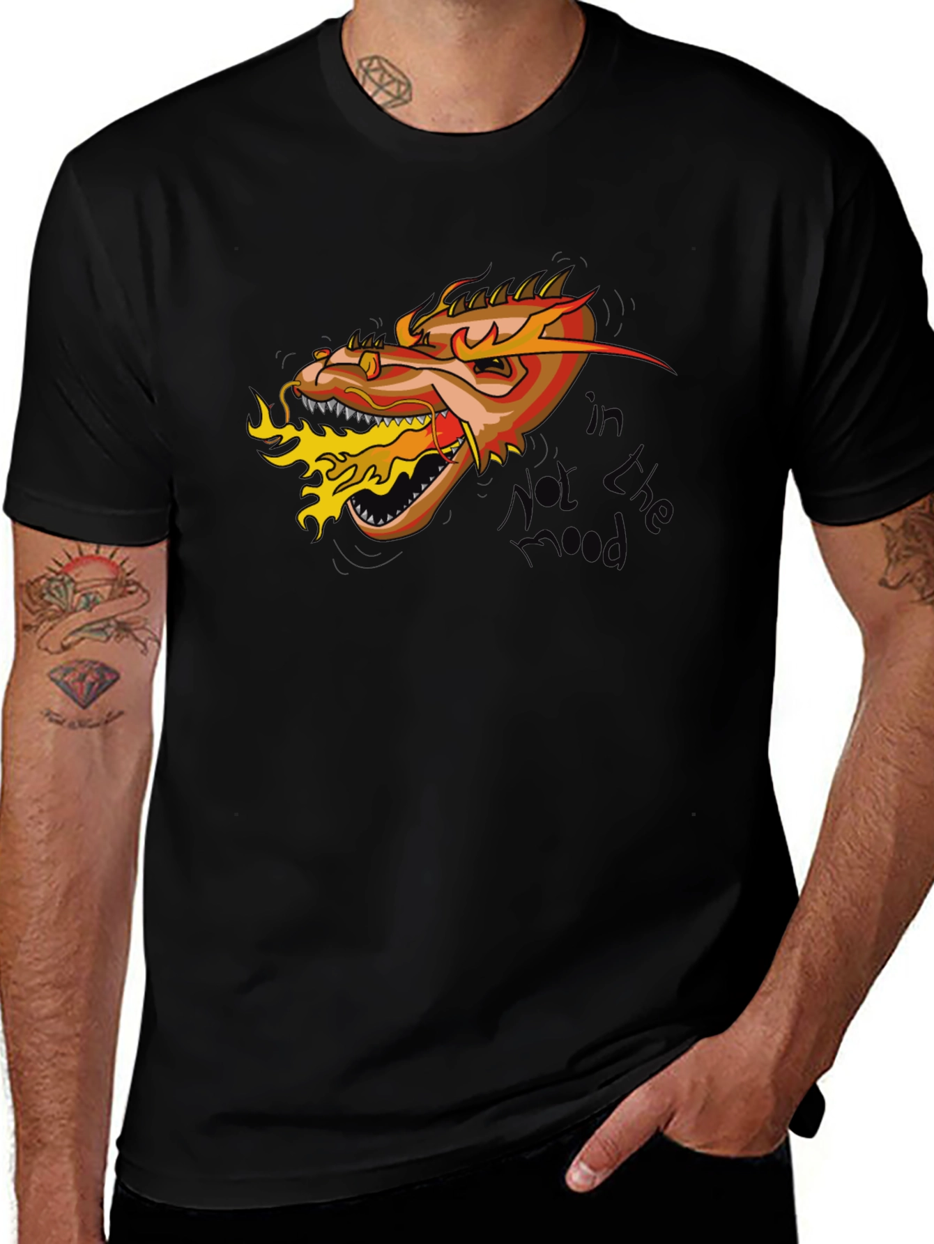 Variant 5 of Dragon Graphic Black T-Shirt