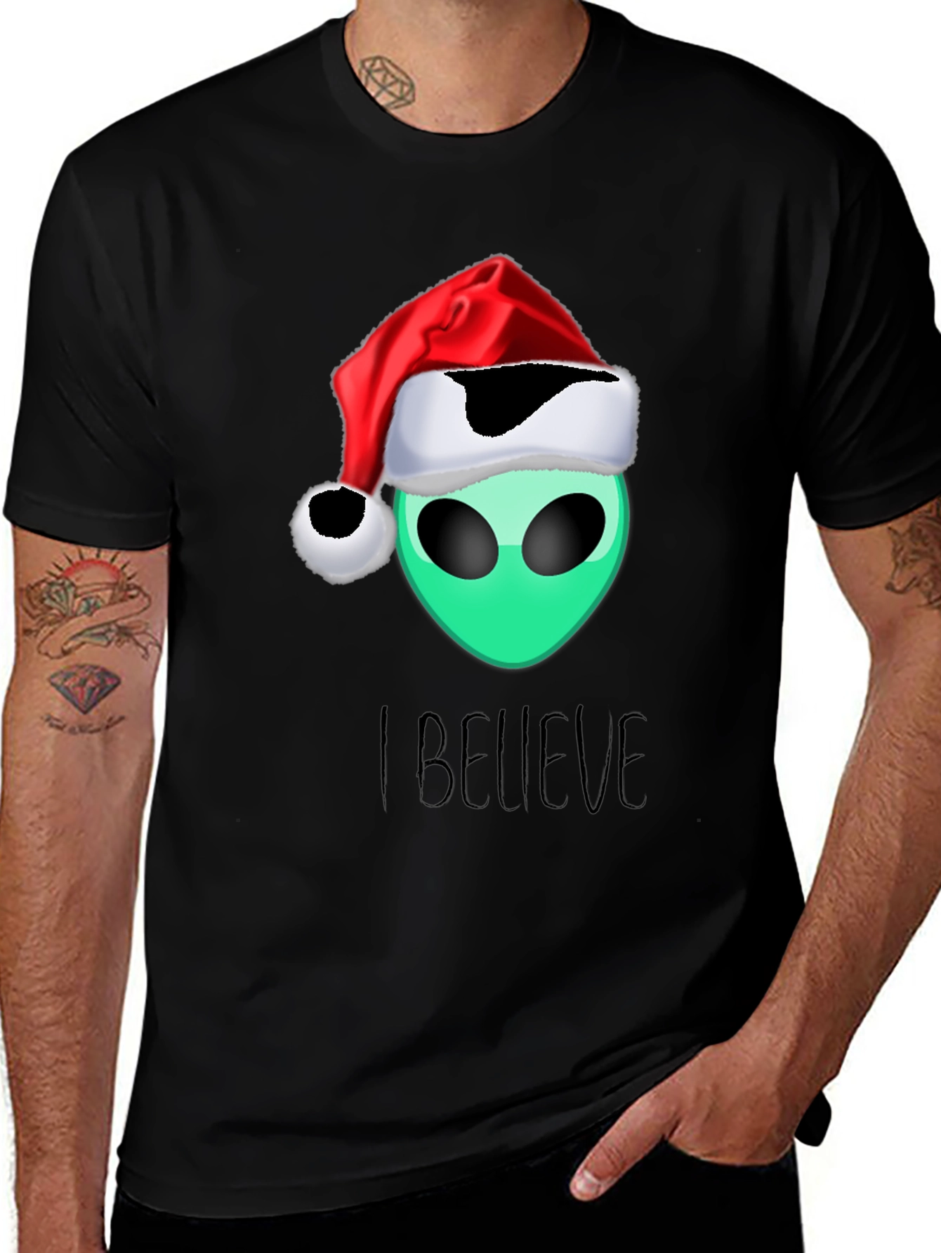 Alien Christmas T-Shirt - I Believe Holiday Tee
