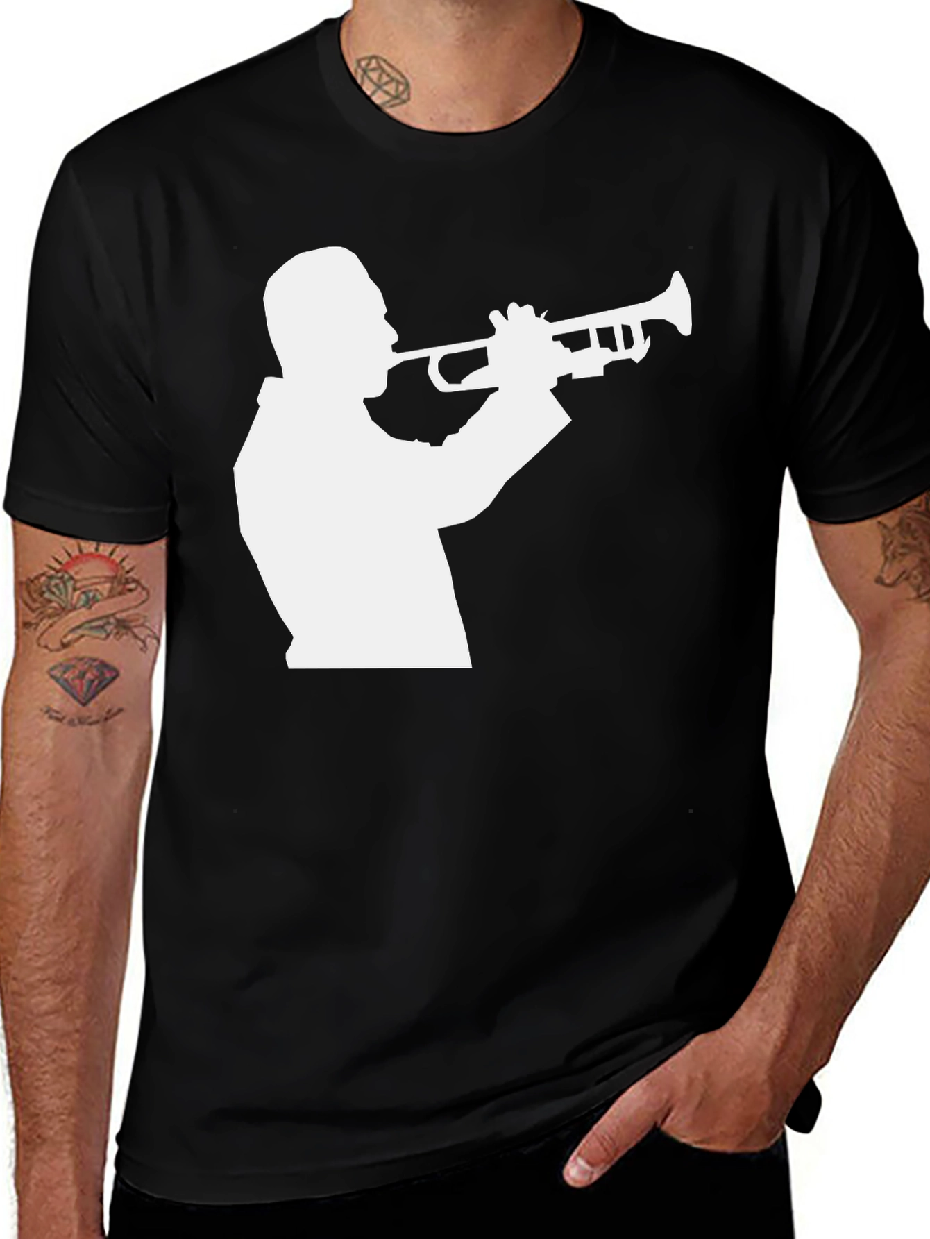 Variant 11 of Jazz Trumpet Silhouette Graphic T-Shirt