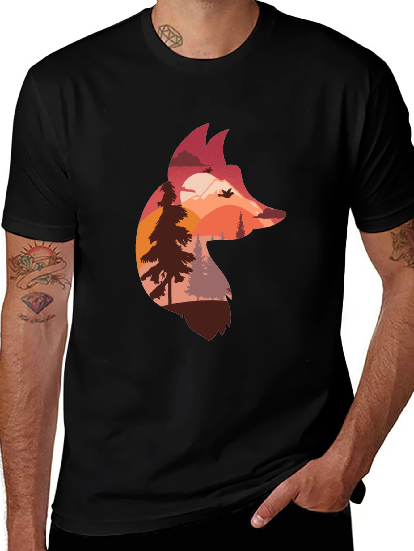 Variant 28 of Fox Silhouette Nature Graphic T-Shirt