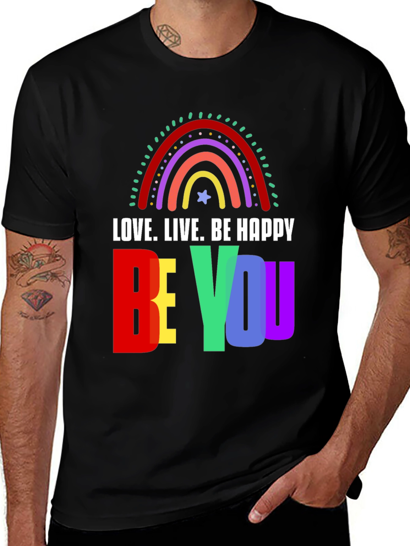 Variant 26 of Love. Live. Be Happy - Graphic T-Shirt