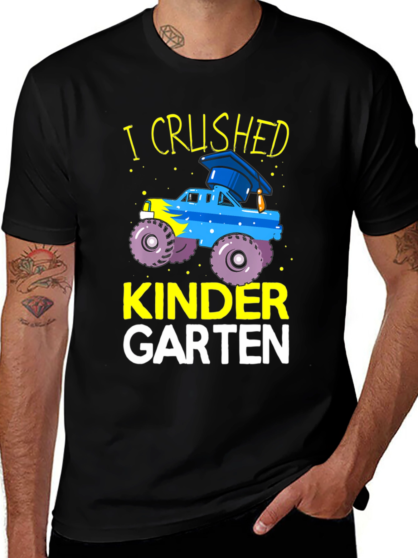 Kindergarten Crushed Graduation Monster Truck Tee