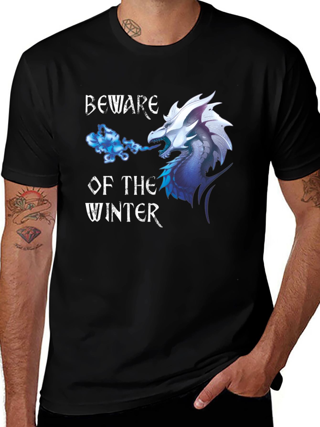 Variant 22 of Beware Winter Dragon Graphic Print Tee