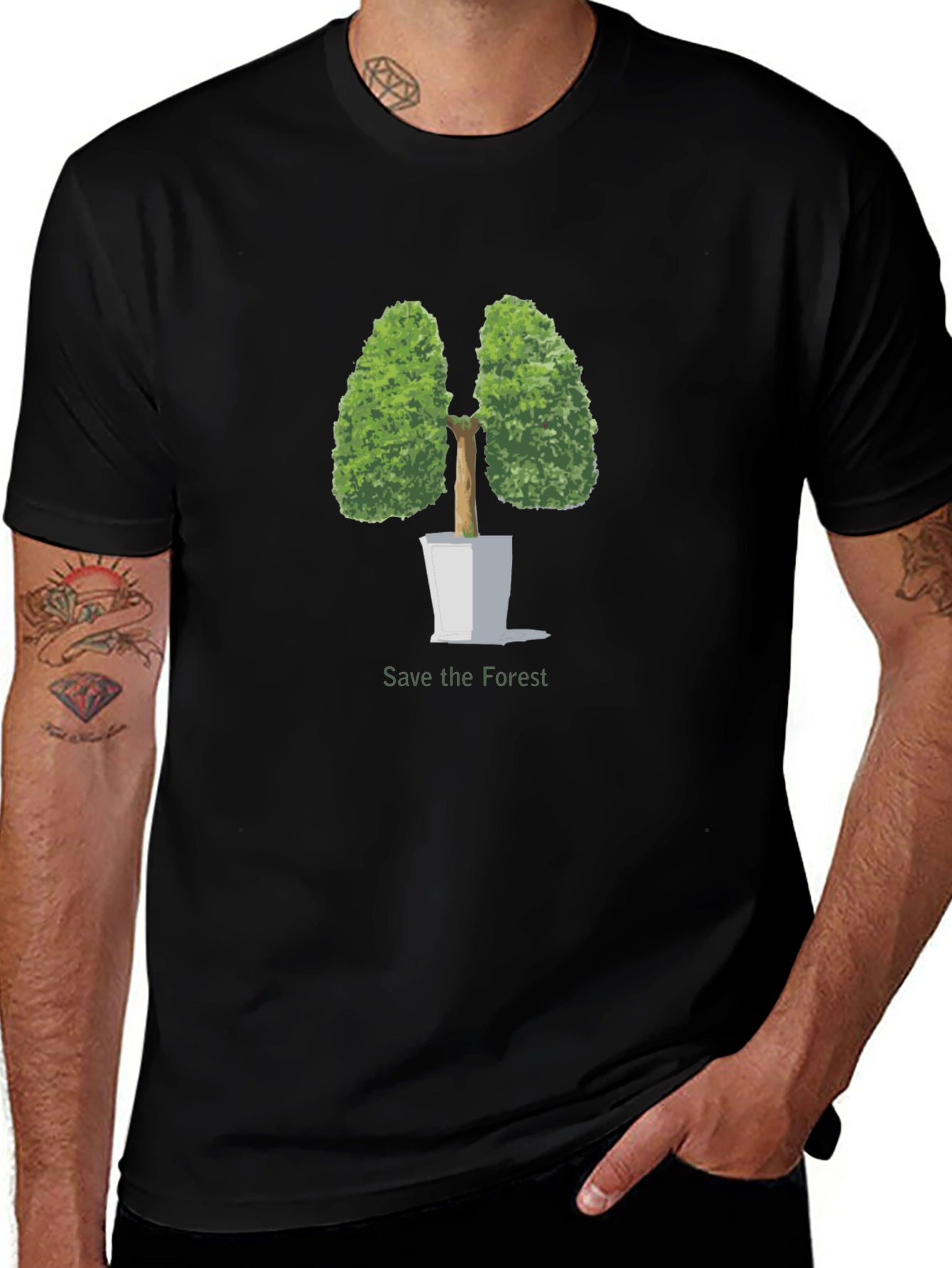 Variant 27 of Save the Forest T-Shirt - Lung Tree Design