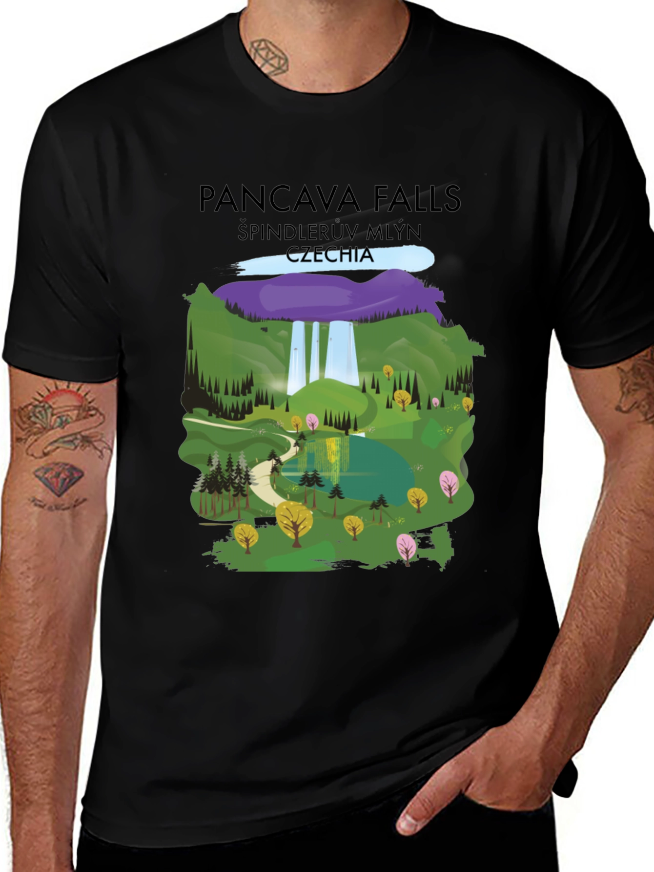 Variant 6 of Pancava Falls Czechia Graphic T-Shirt