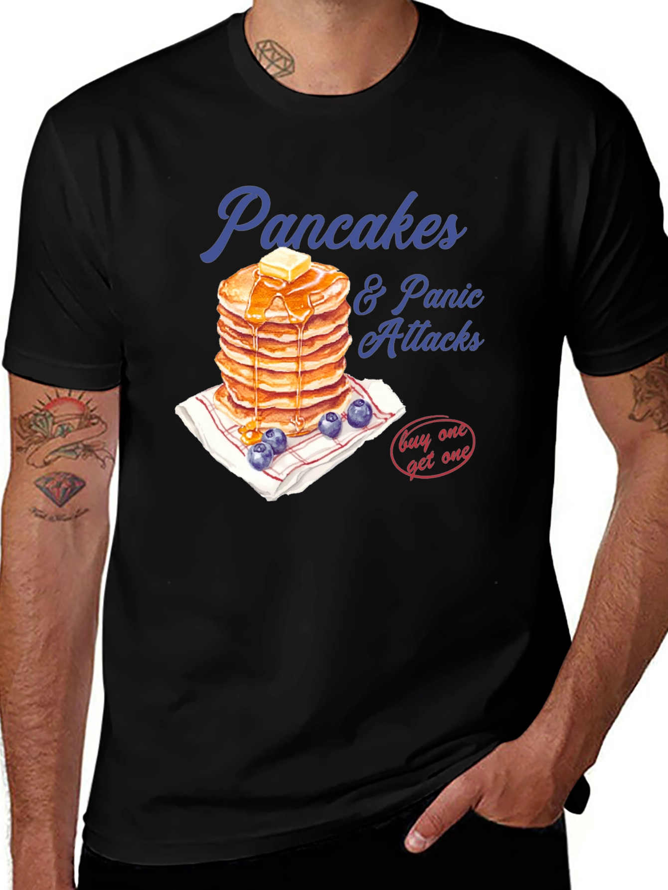 Variant 19 of Pancakes & Panic Attacks Graphic Tee