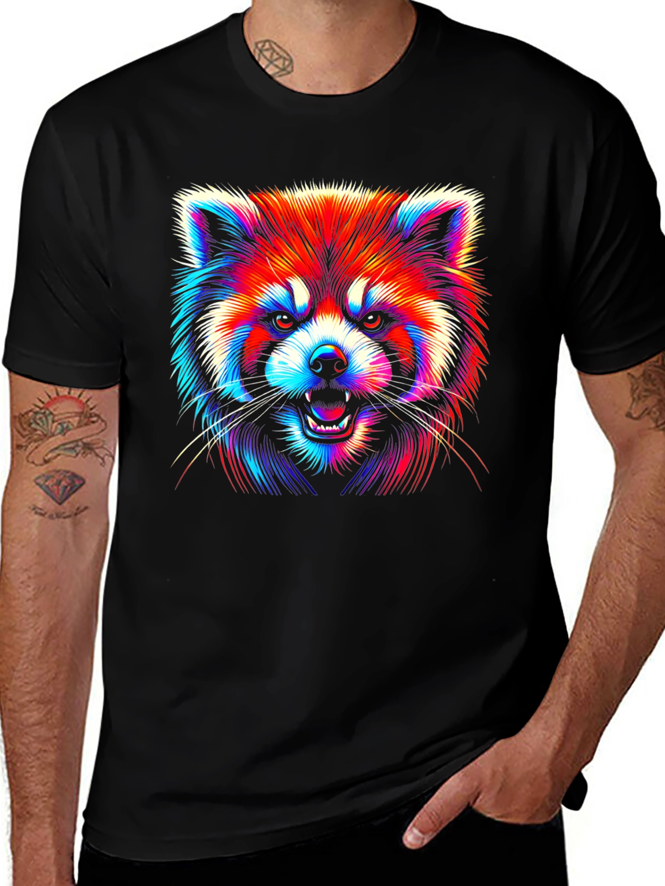 Variant 27 of Neon Red Panda Graphic Tee
