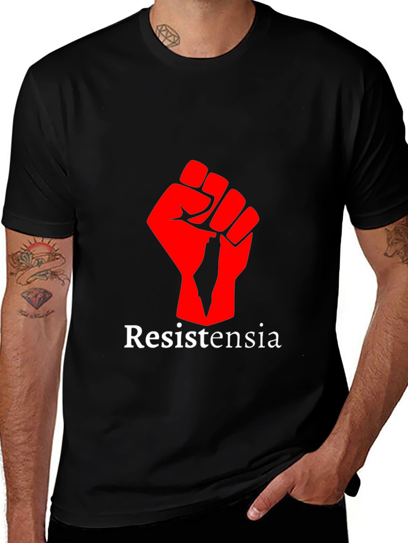 Resistensia Graphic Tee - Black Cotton