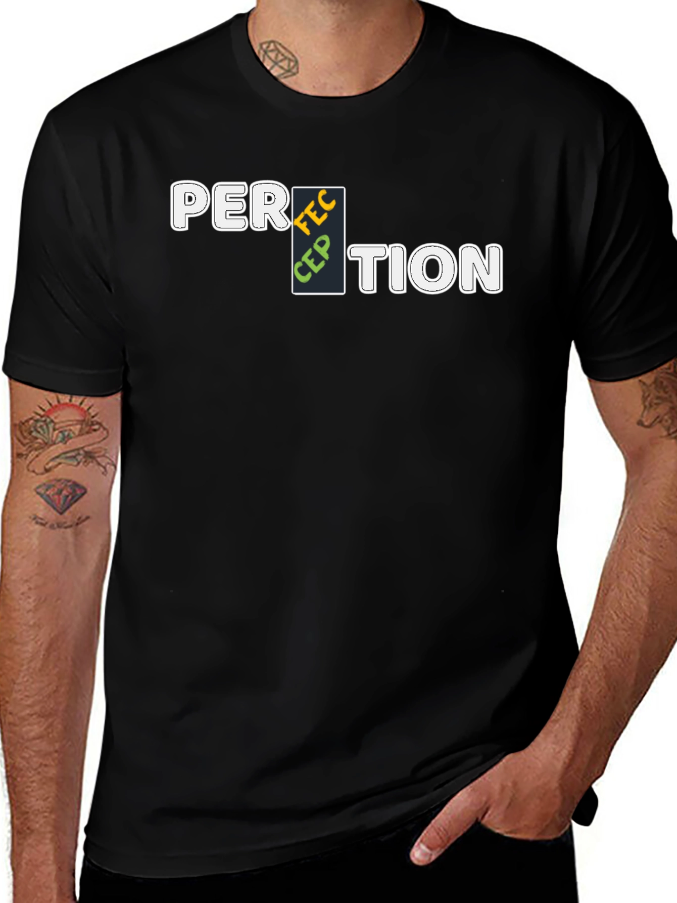 Variant 21 of Perception Graphic T-Shirt - Men's Black Tee