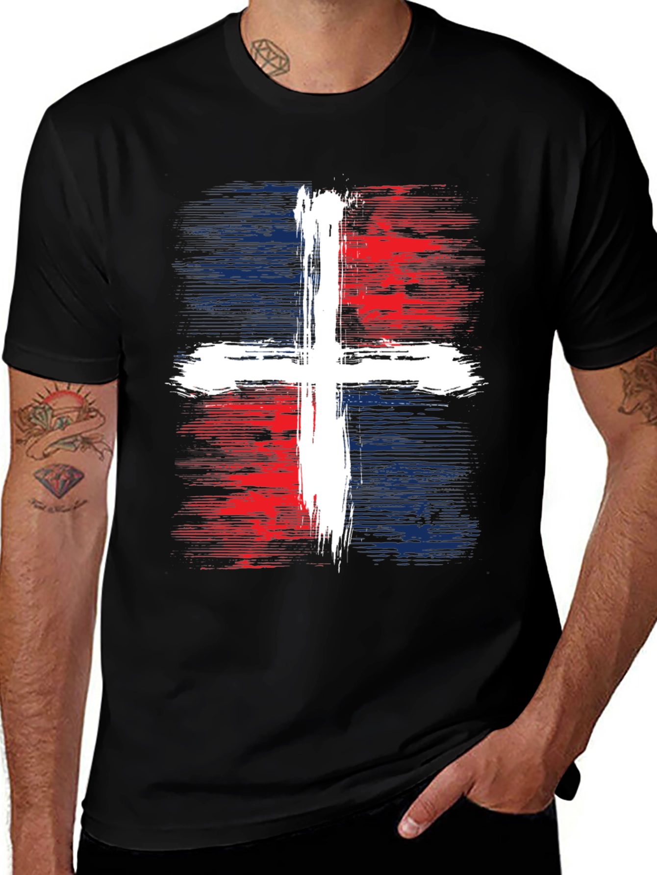 Dominican Republic Flag Distressed T-Shirt
