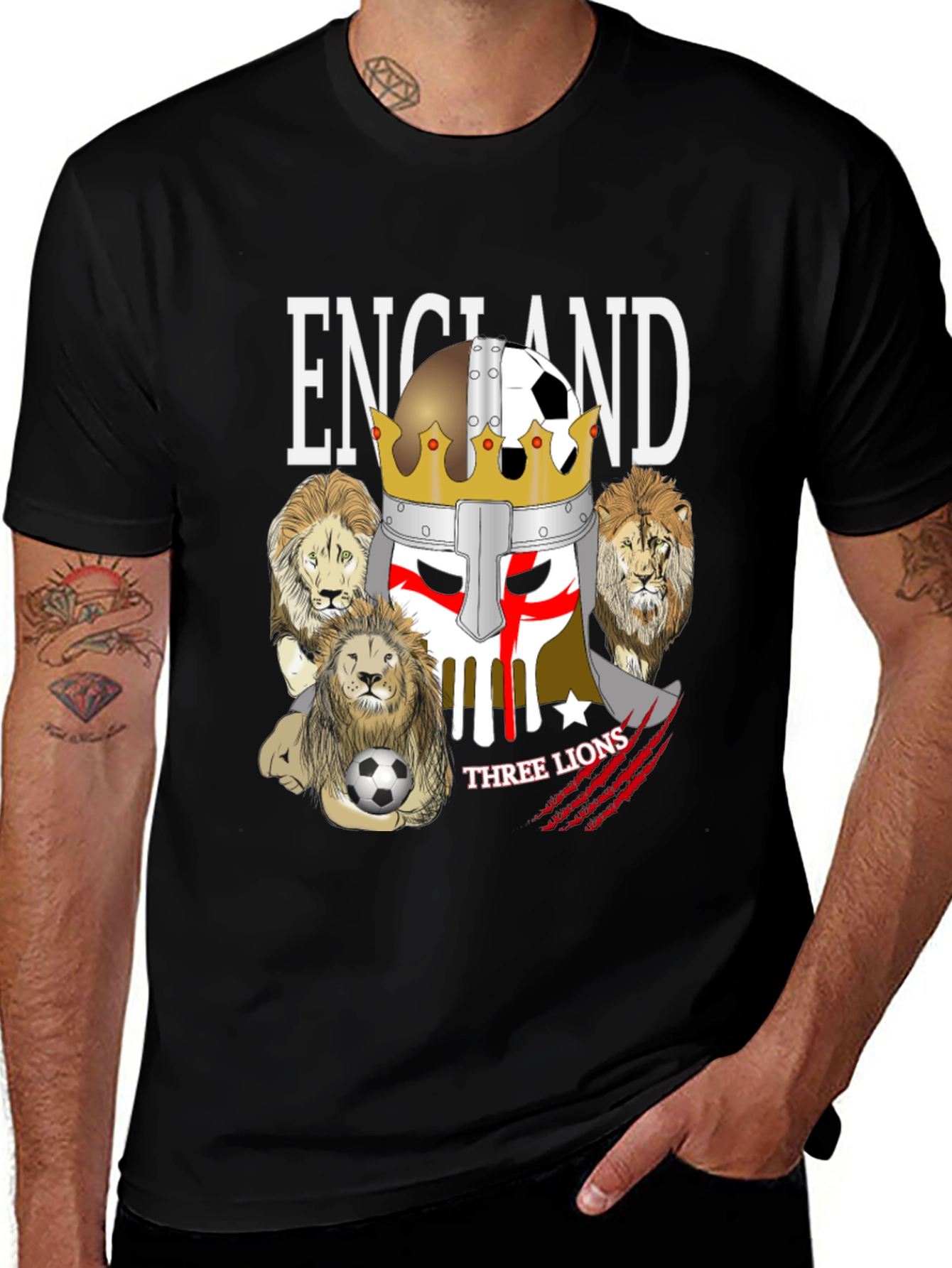 England Three Lions T-Shirt - Soccer Fan Apparel