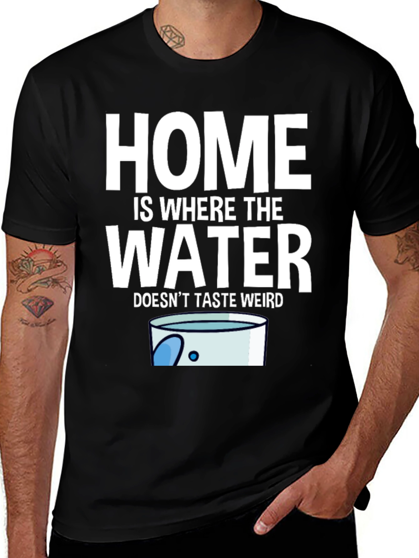 Black Home Is Where The Water Doesn't Taste Weird T-Shirt main image