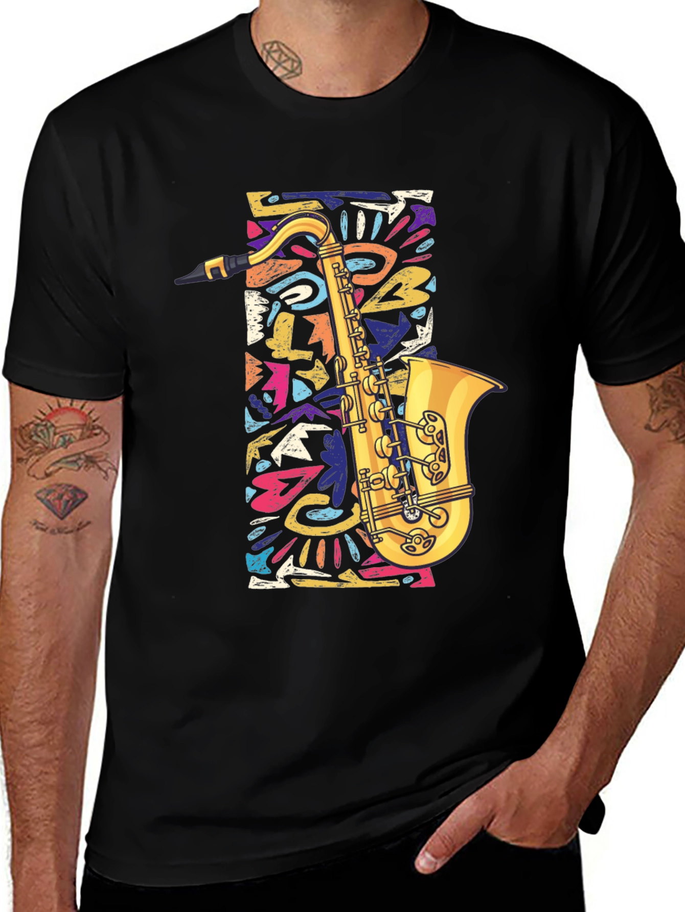 Variant 22 of Saxophone Graphic Tee - Cool Jazz Style