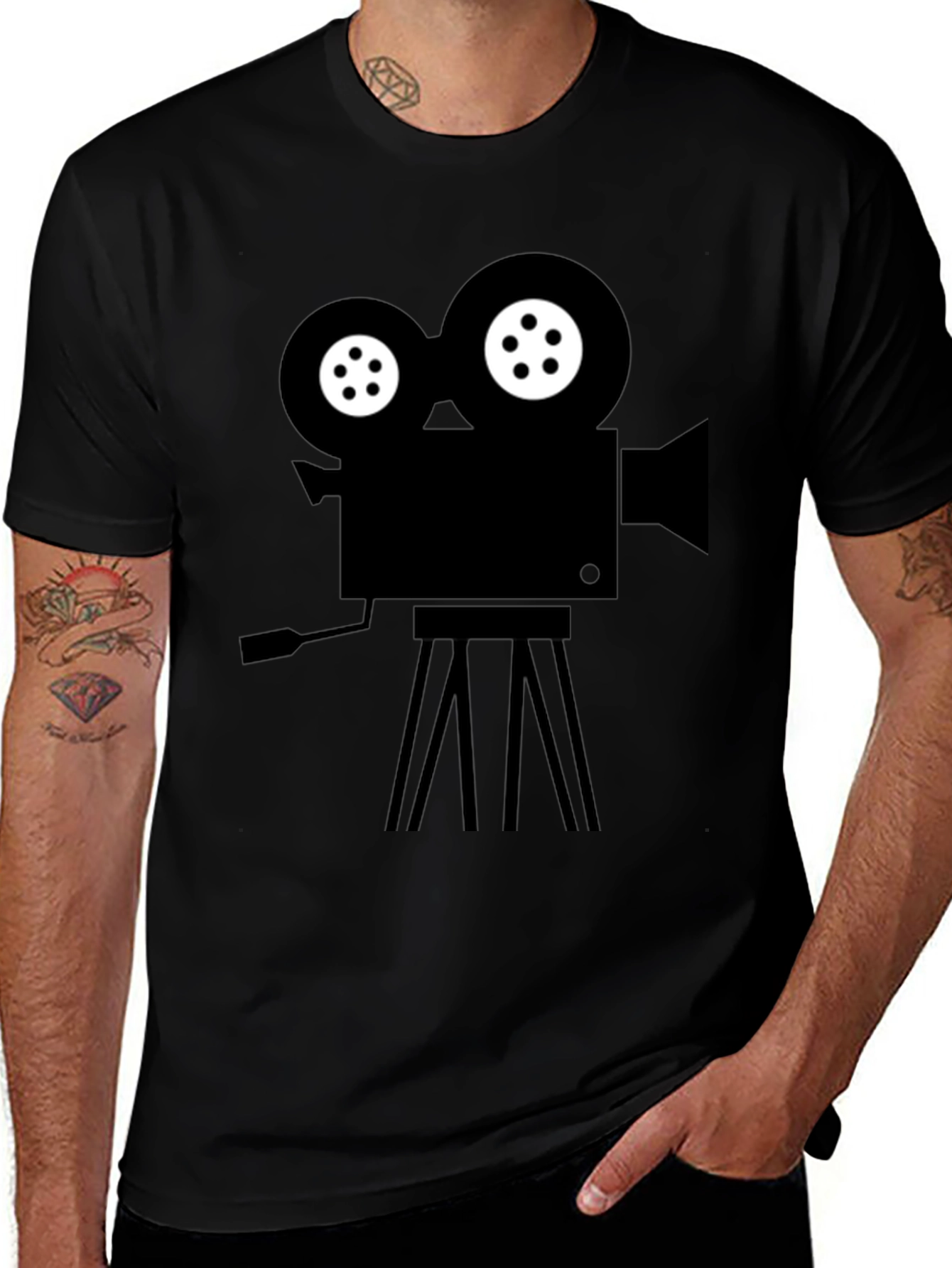 Variant 6 of Retro Film Camera Black T-Shirt