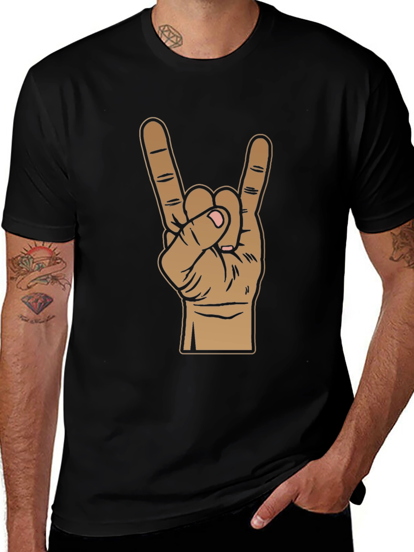 Variant 23 of Rock On Hand Graphic T-Shirt