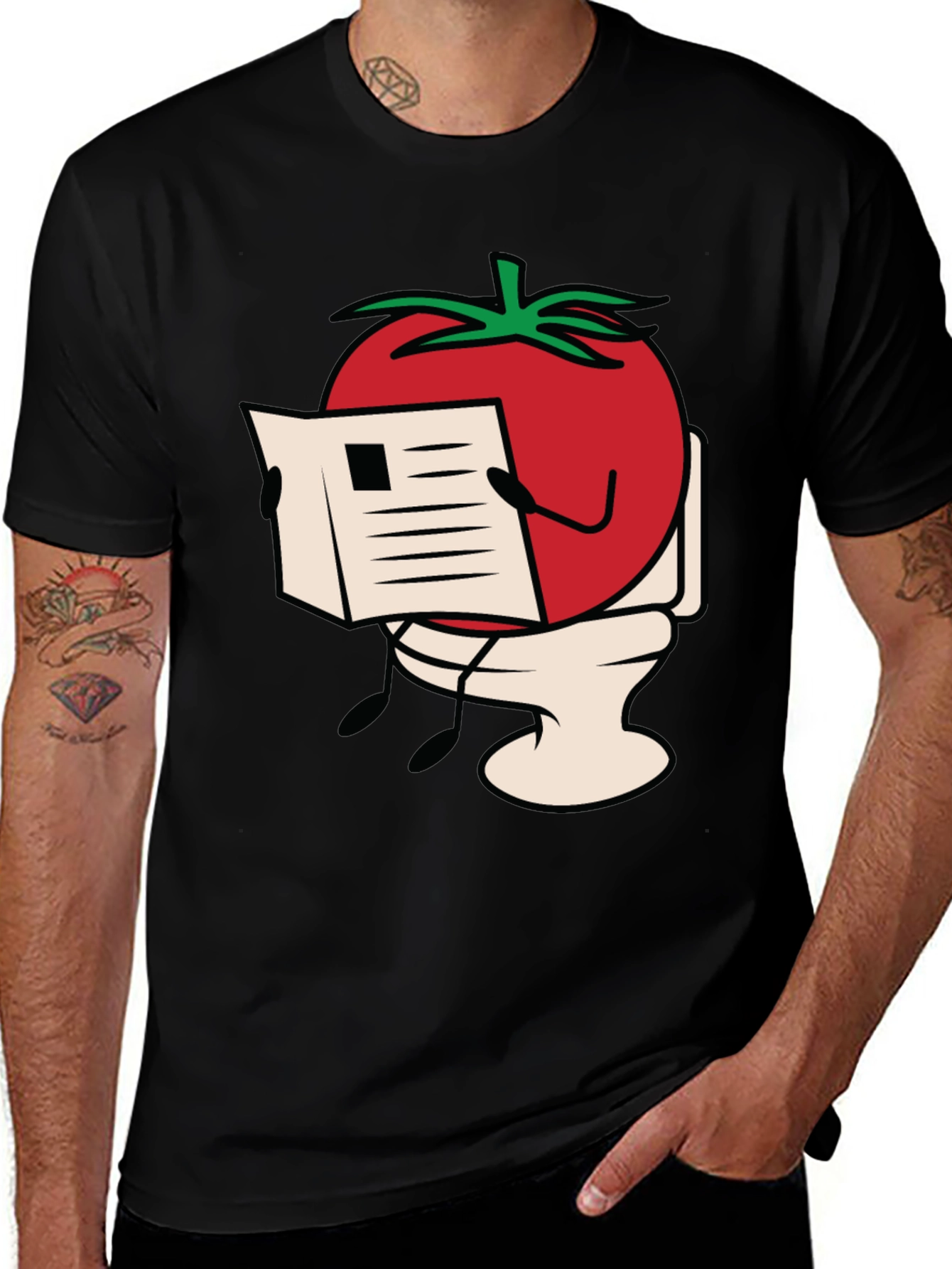 Variant 12 of Tomato on Toilet Funny Graphic T-Shirt