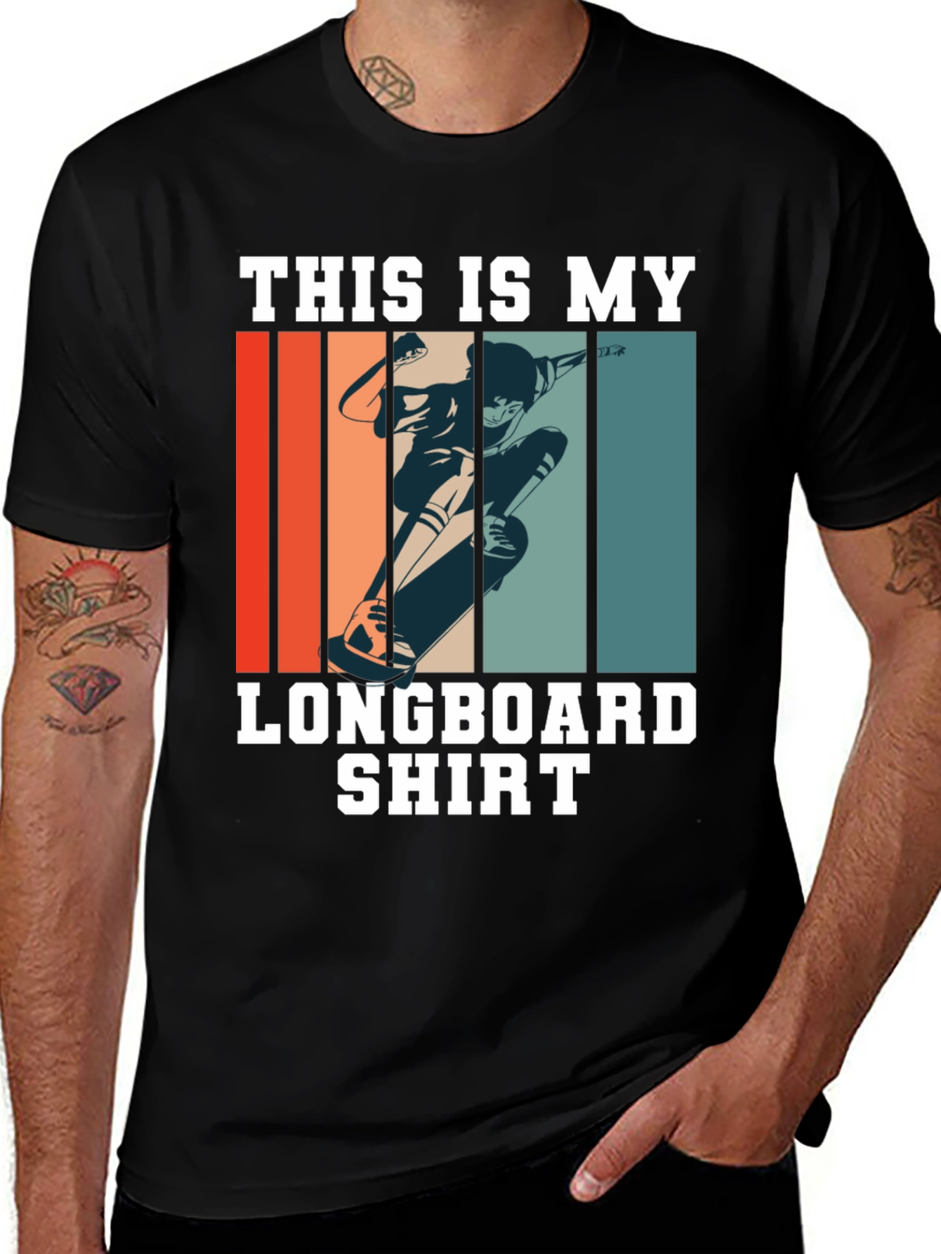 Variant 25 of Longboard Shirt - Retro Skateboard Tee