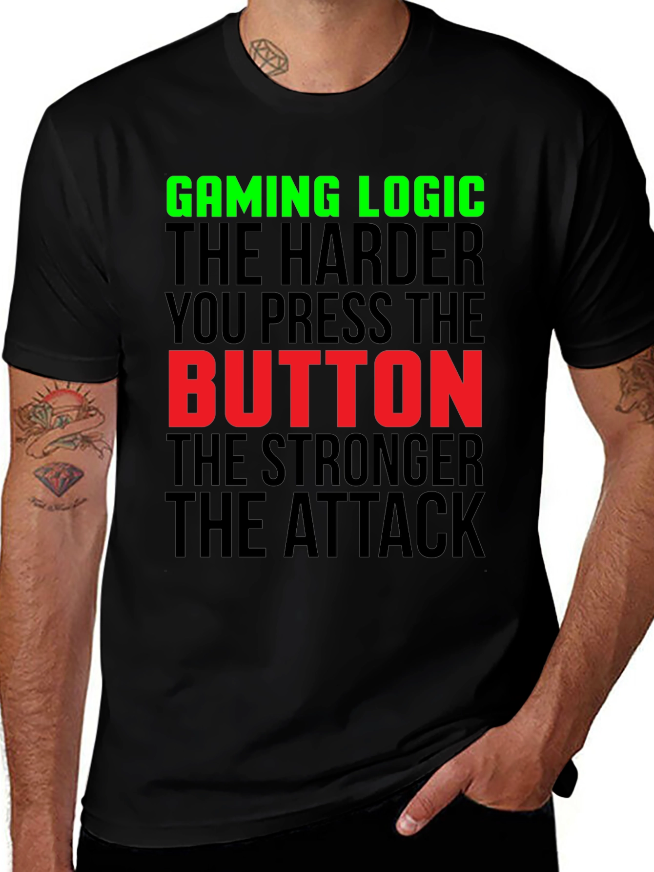 Variant 20 of Gaming Logic T-Shirt - Harder You Press the Button
