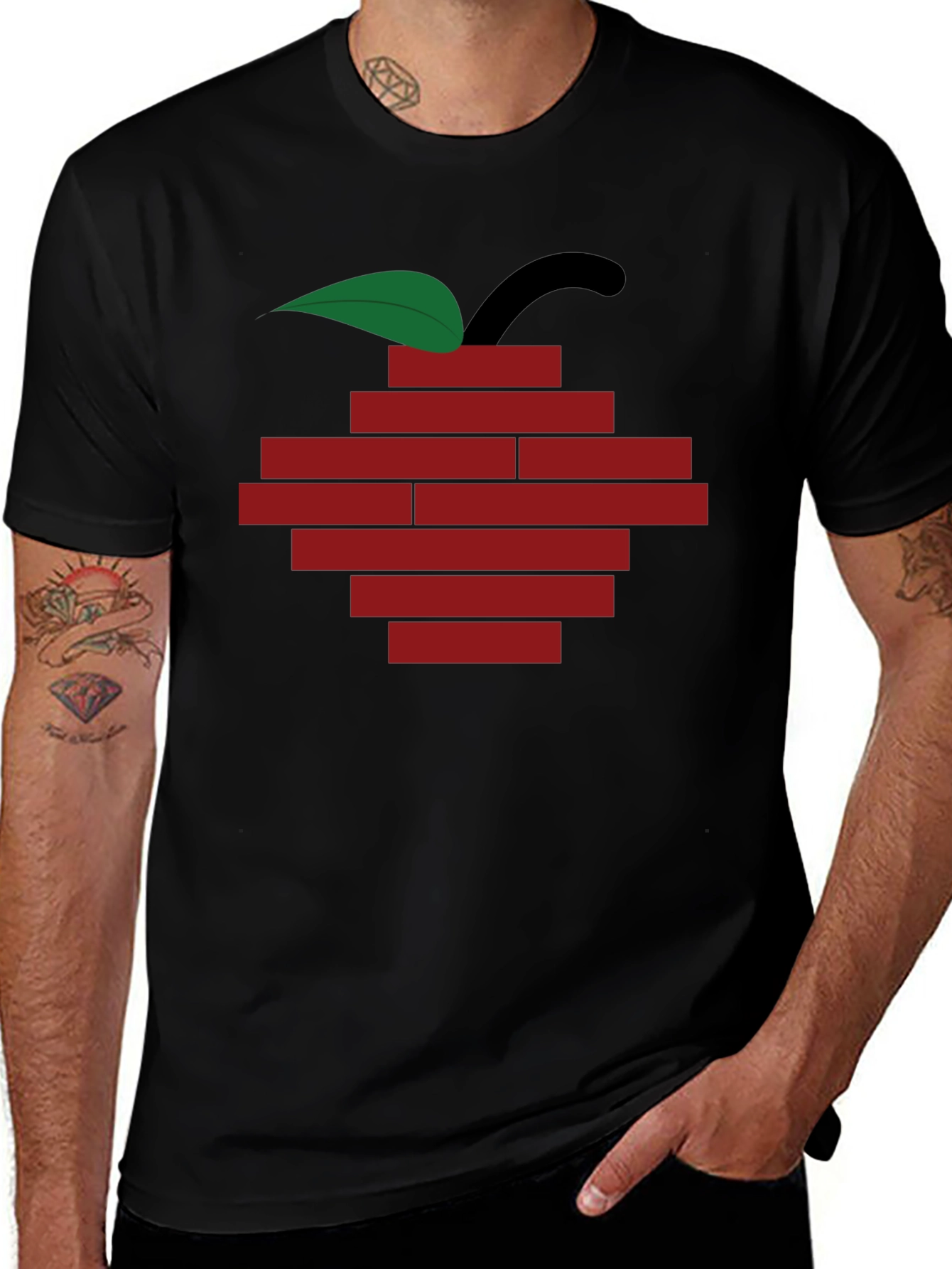 Brick Apple Graphic Tee - Modern Urban Style