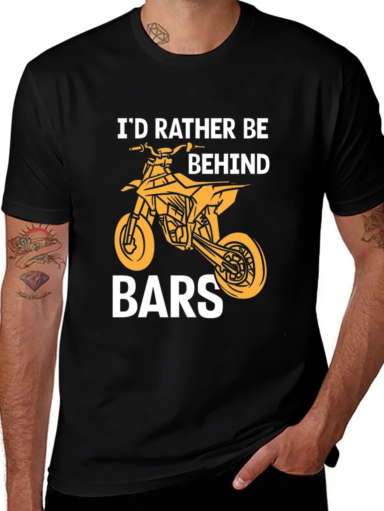 Variant 20 of I'd Rather Be Behind Bars T-Shirt: Motocross Design