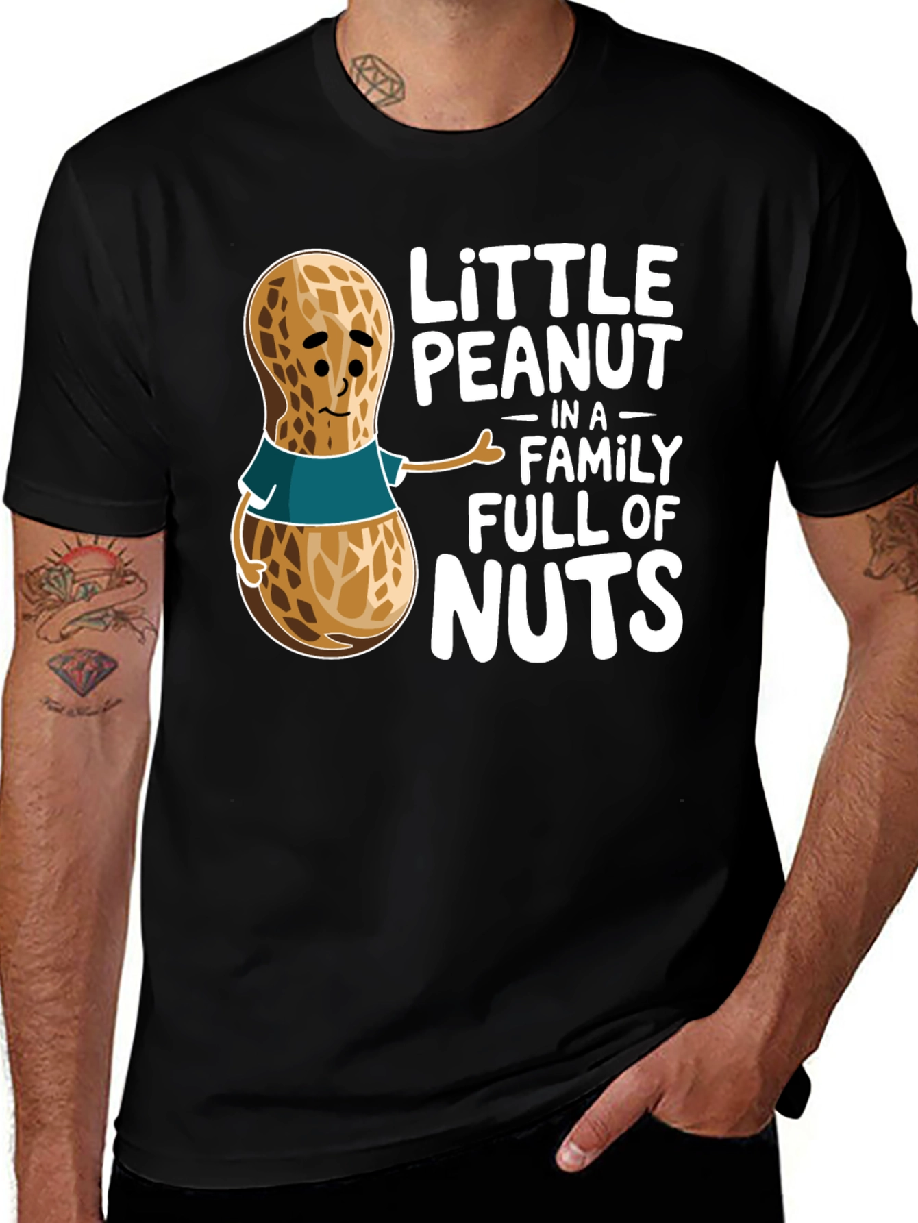 Variant 23 of Funny Little Peanut in a Family Full of Nuts T-Shirt
