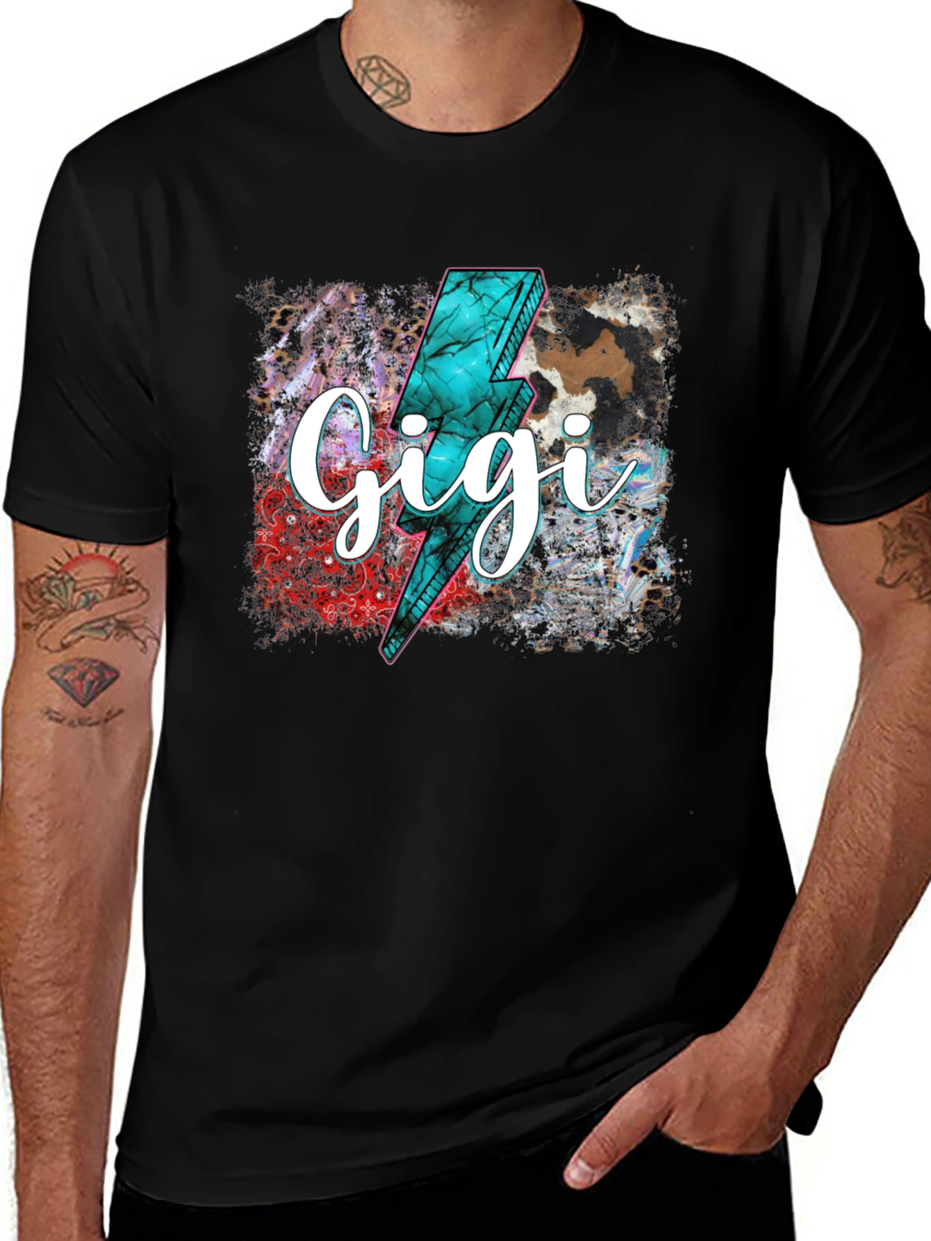Variant 8 of Gigi Lightning Bolt Graphic Tee - Trendy Comfort