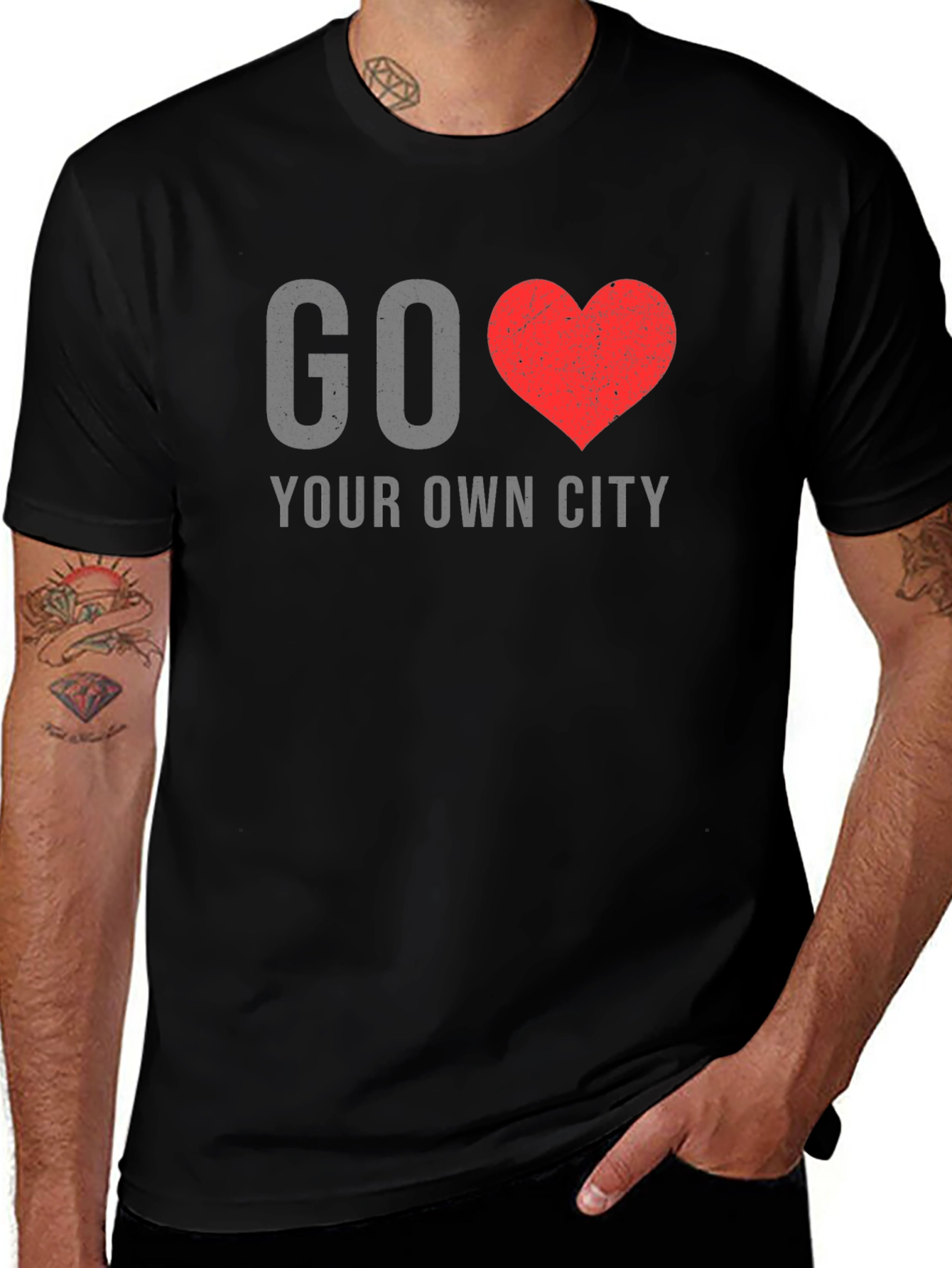Variant 23 of Go Love Your Own City Black T-Shirt