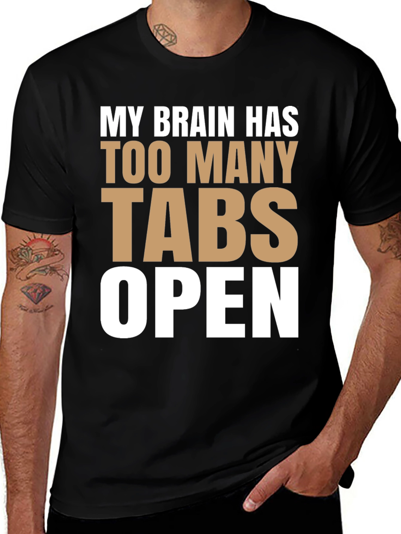 Funny Brain Tabs Open T-Shirt