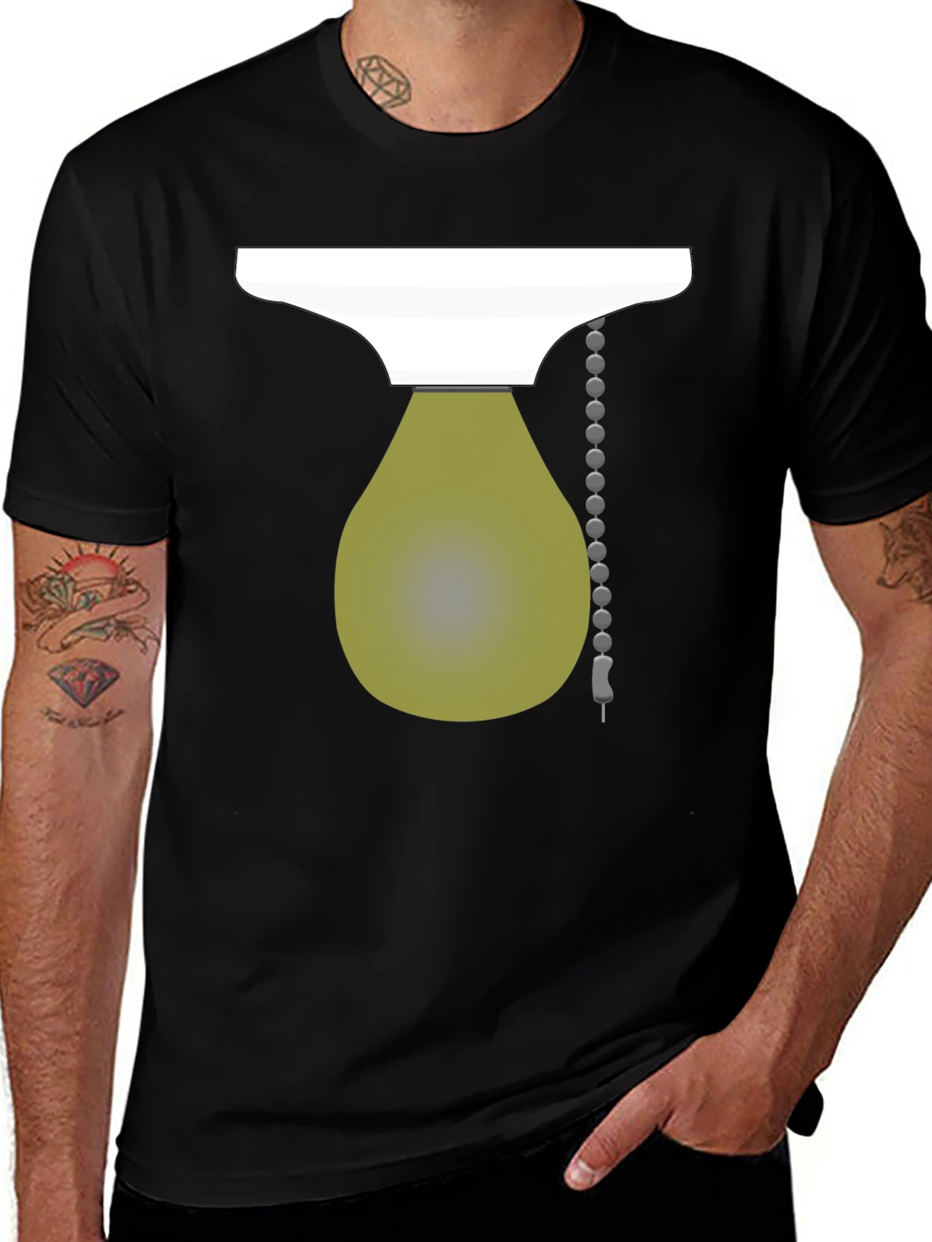 Variant 15 of Novelty Light Bulb Graphic Tee - Black