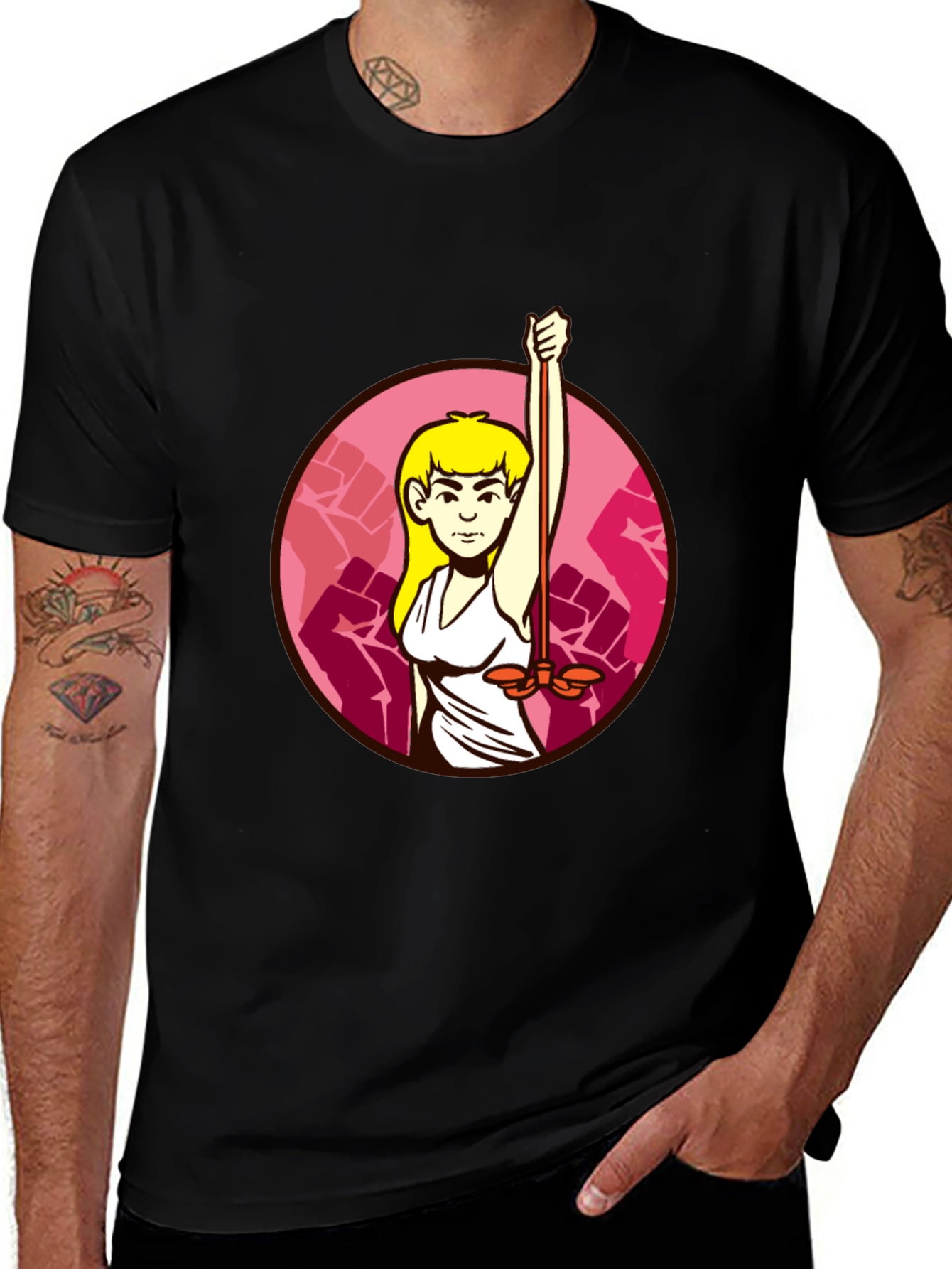 Variant 15 of Feminist Symbol Black T-Shirt