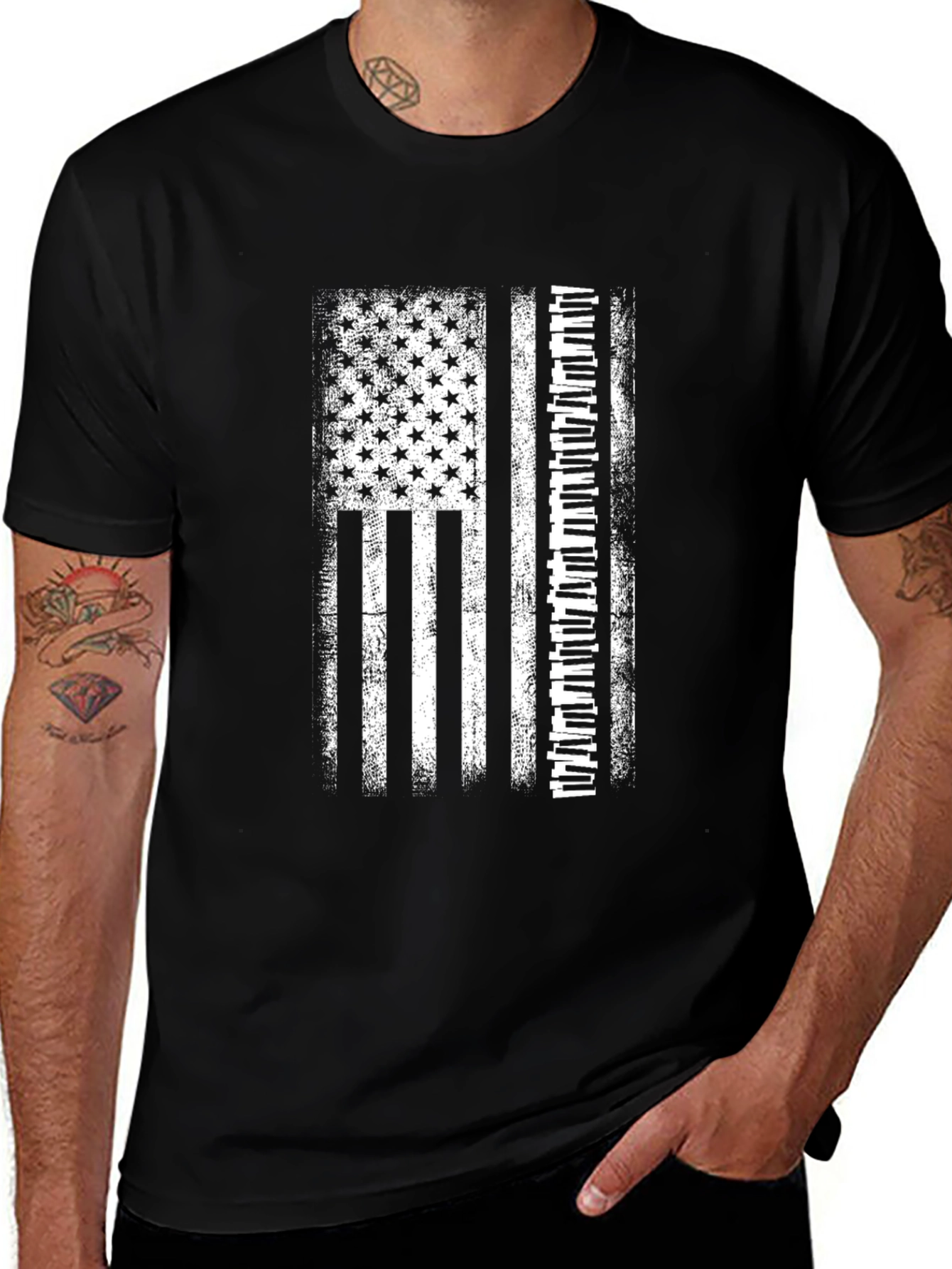 Variant 29 of American Flag Piano Keys T-Shirt - Music Lover Tee