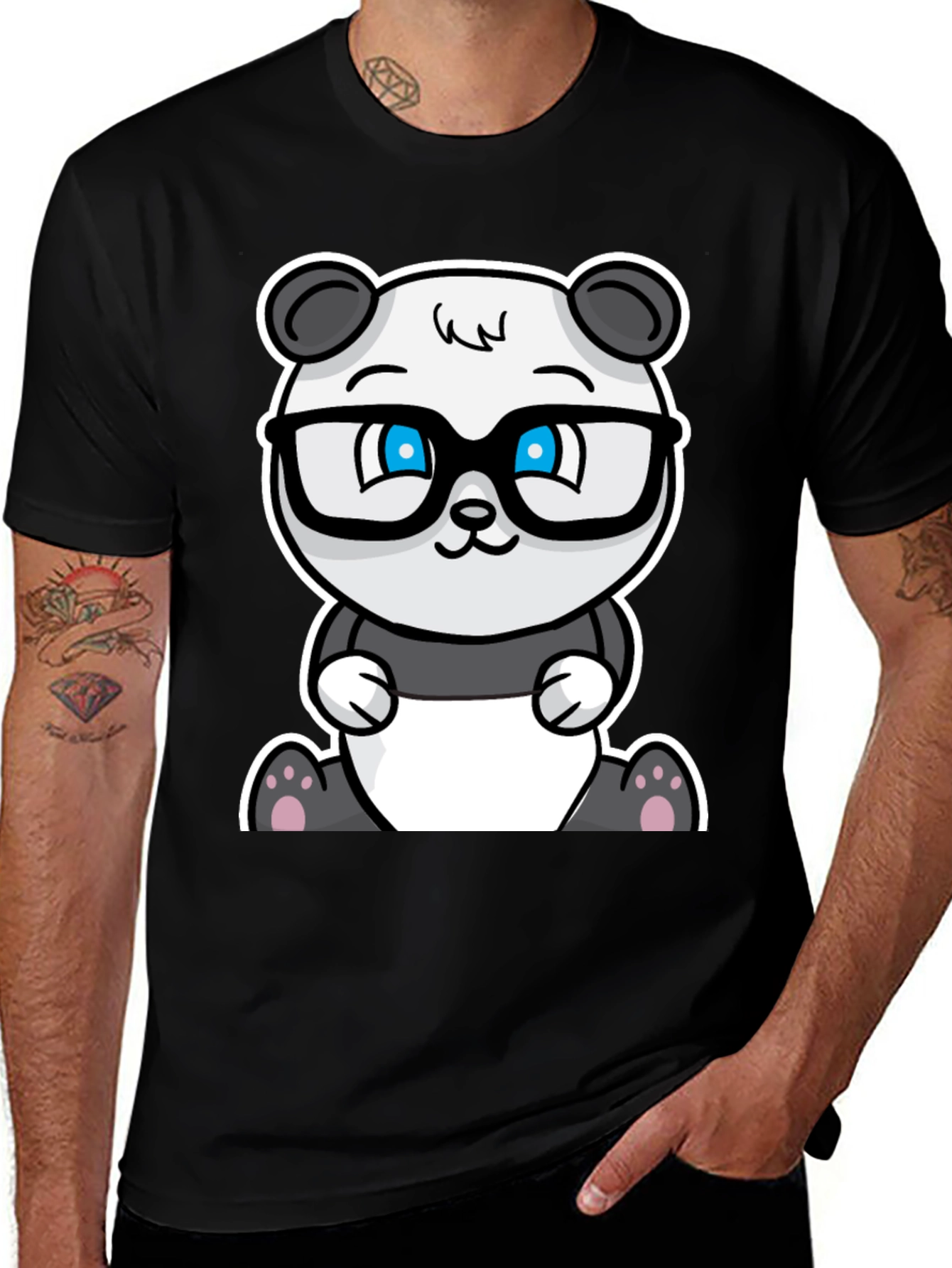 Variant 11 of Geeky Panda T-Shirt - Cool Cartoon Bear with Glasses